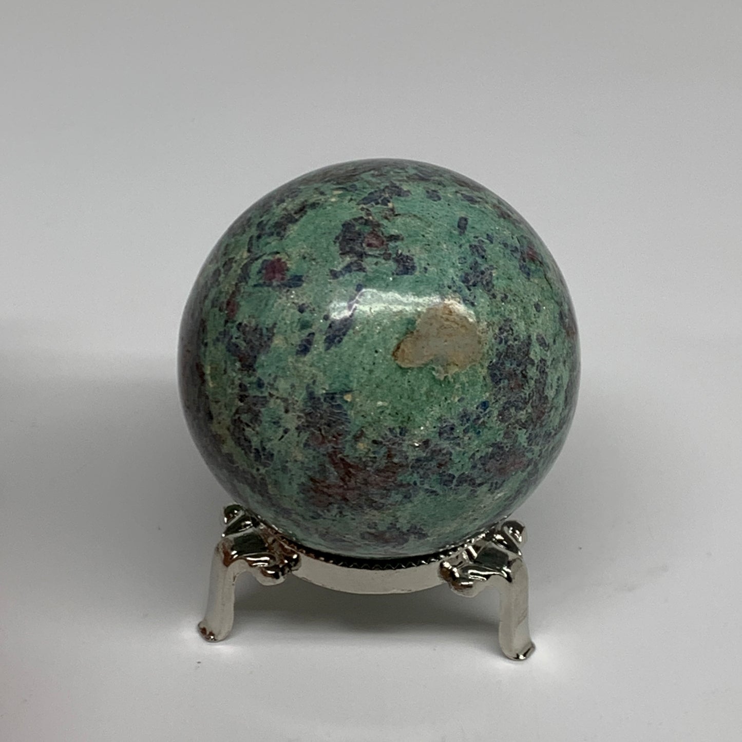 0.88 lbs, 2.4"(61mm), Zoisite with Ruby Sphere Sphere Ball Crystal, B25211