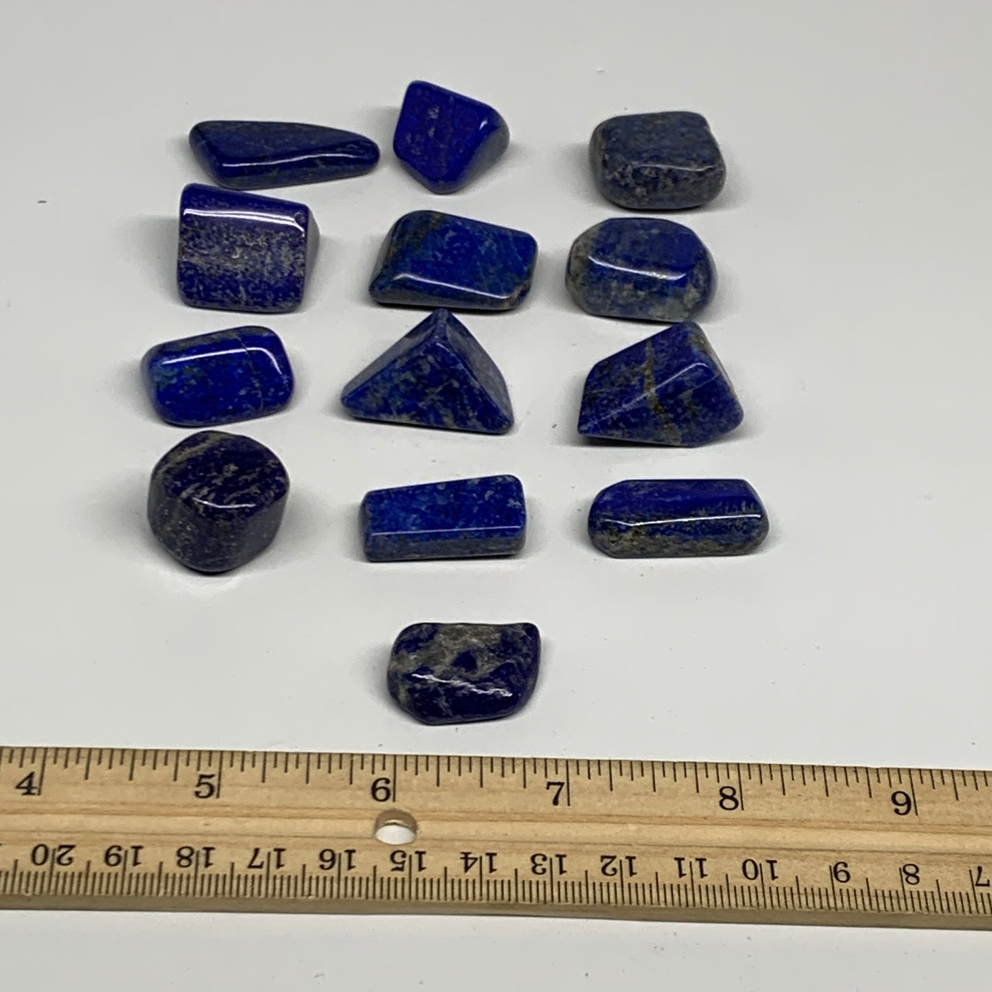 135.2g,0.6"-1.4", 13pcs, Natural Lapis Lazuli Tumbled Stone @Afghanistan, B30254