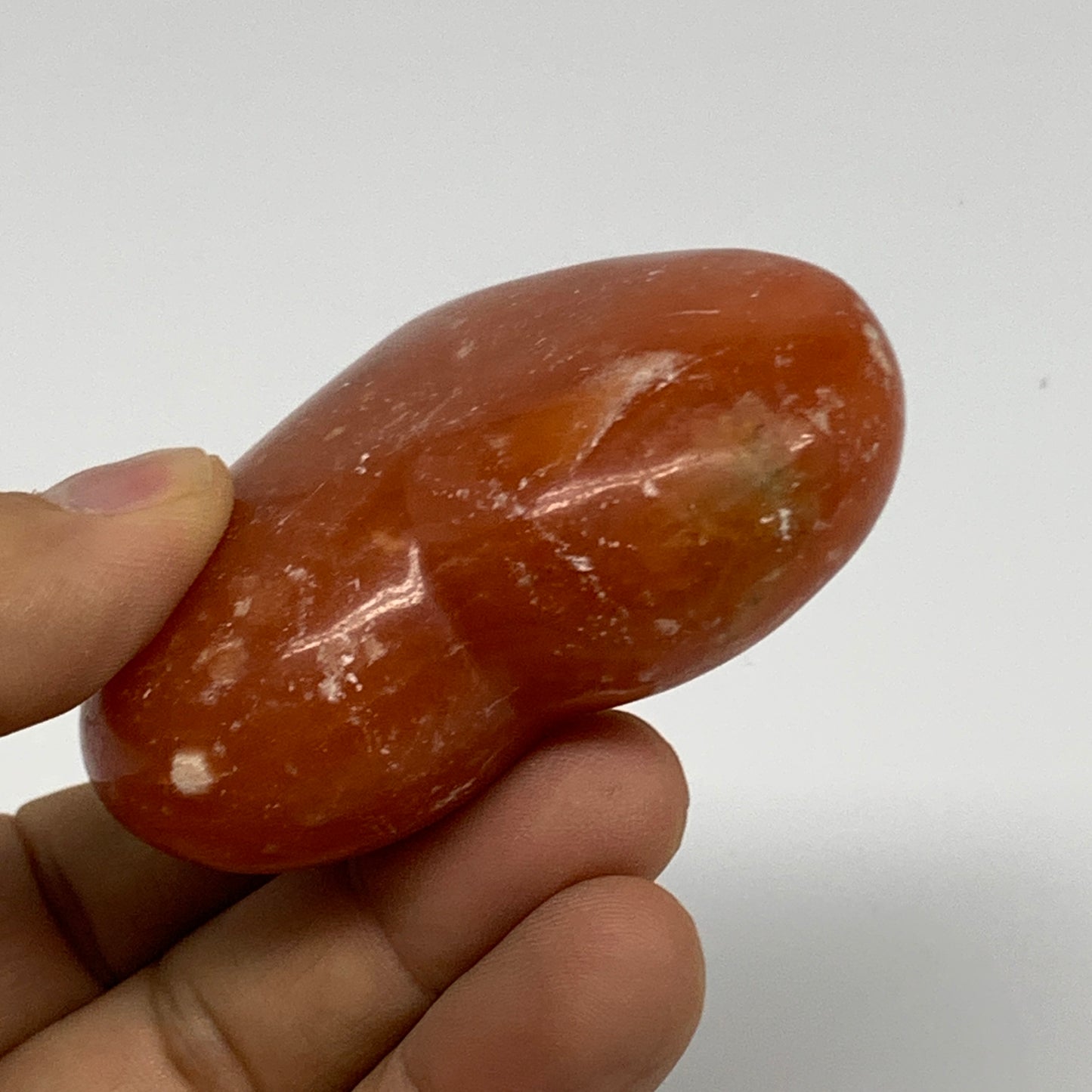 115.8g,2.3"x2.6"x1" Orange Calcite Heart Gemstones from Madagascar, B33796