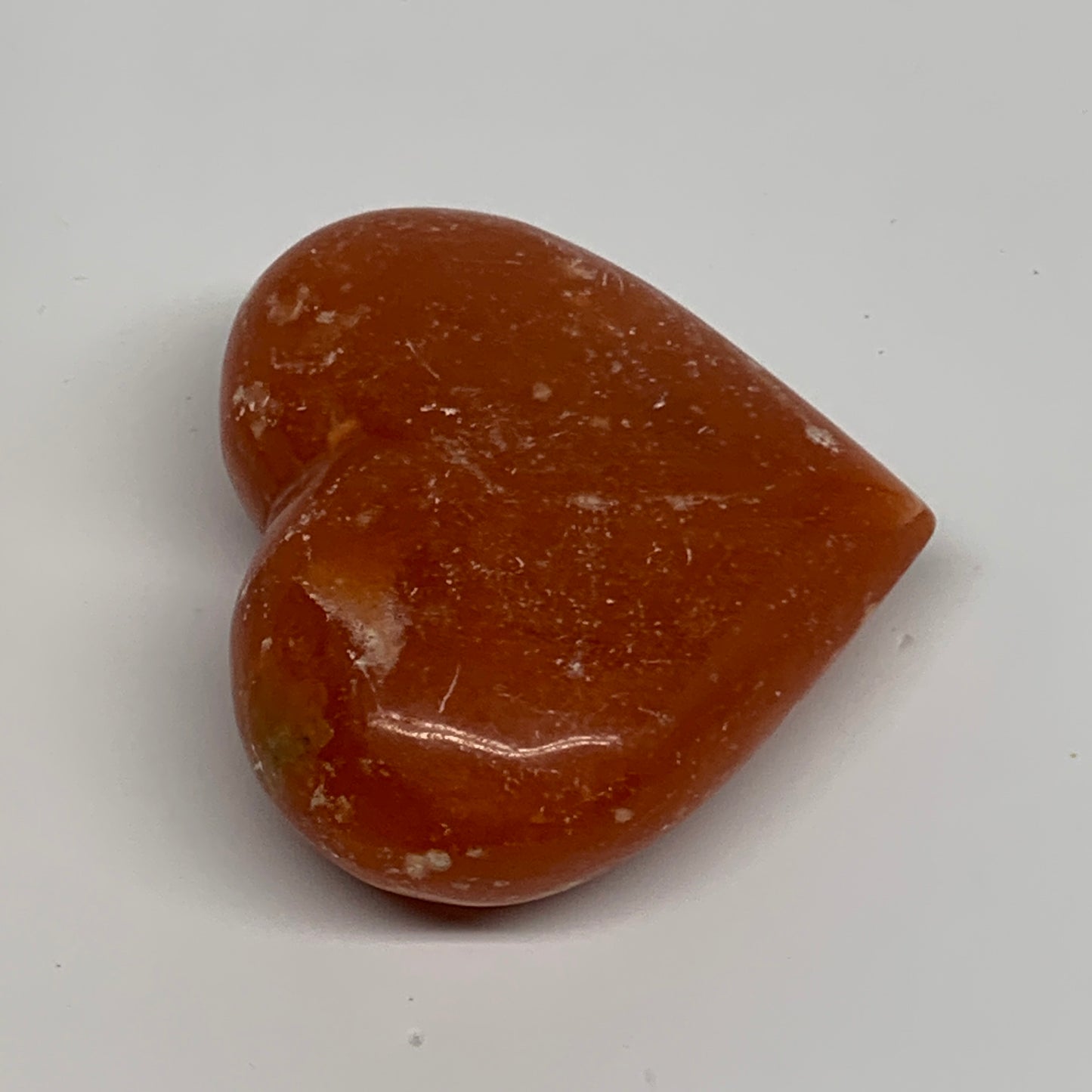 115.8g,2.3"x2.6"x1" Orange Calcite Heart Gemstones from Madagascar, B33796