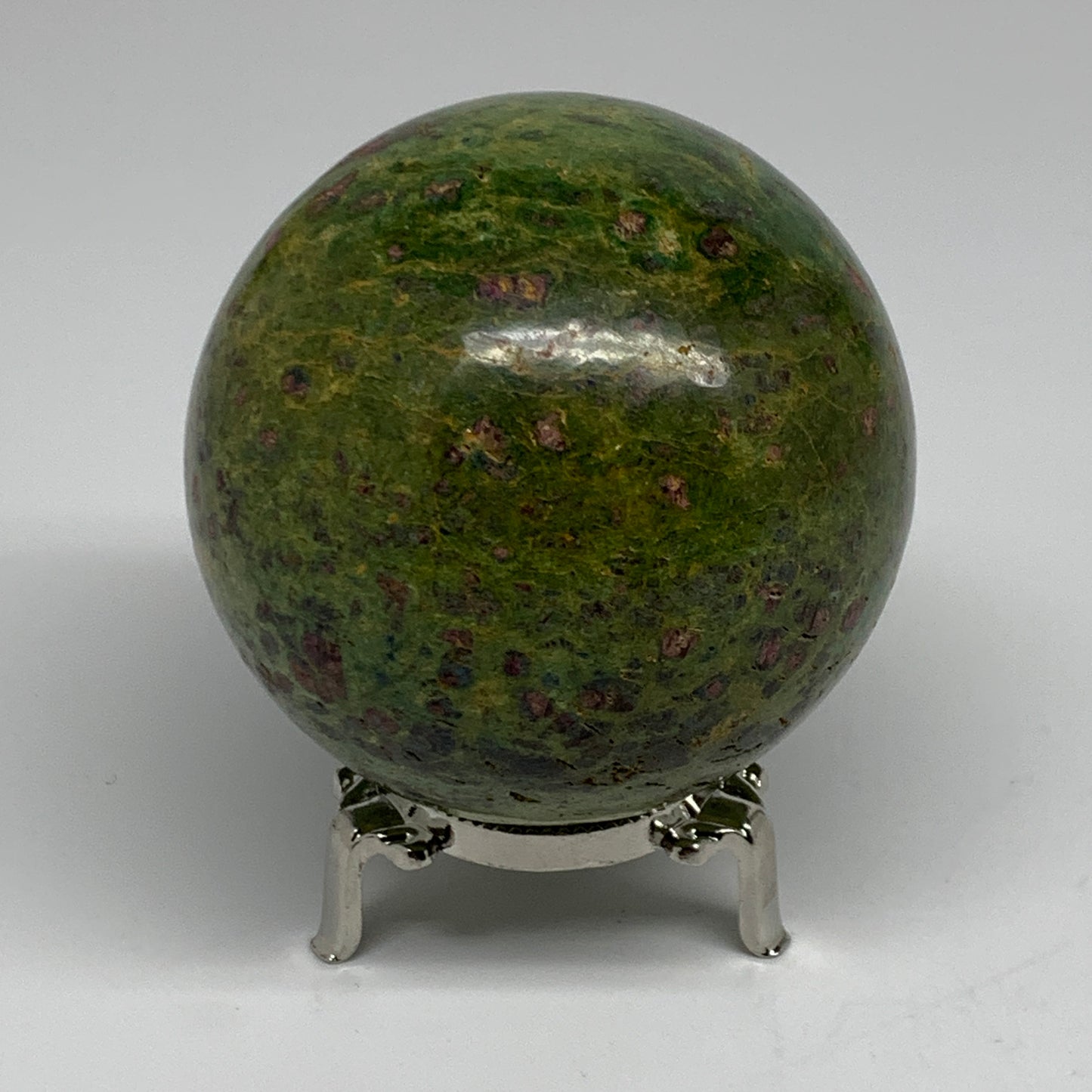 1.6 lbs, 3.1"(79mm), Zoisite with Ruby Sphere Sphere Ball Crystal, B25212