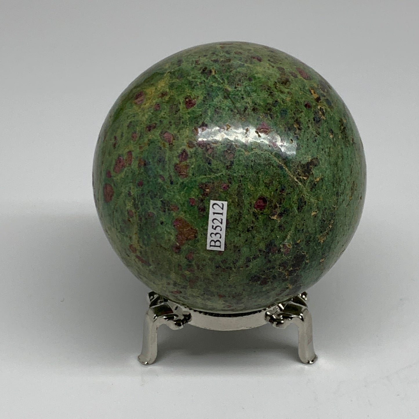 1.6 lbs, 3.1"(79mm), Zoisite with Ruby Sphere Sphere Ball Crystal, B25212