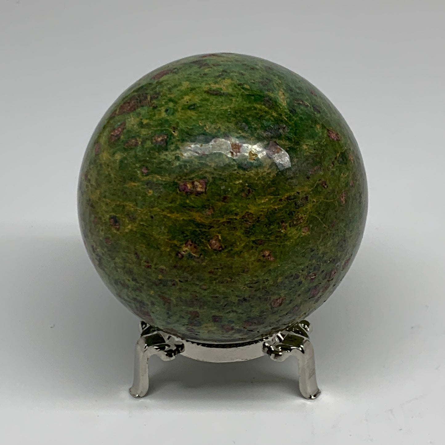 1.6 lbs, 3.1"(79mm), Zoisite with Ruby Sphere Sphere Ball Crystal, B25212