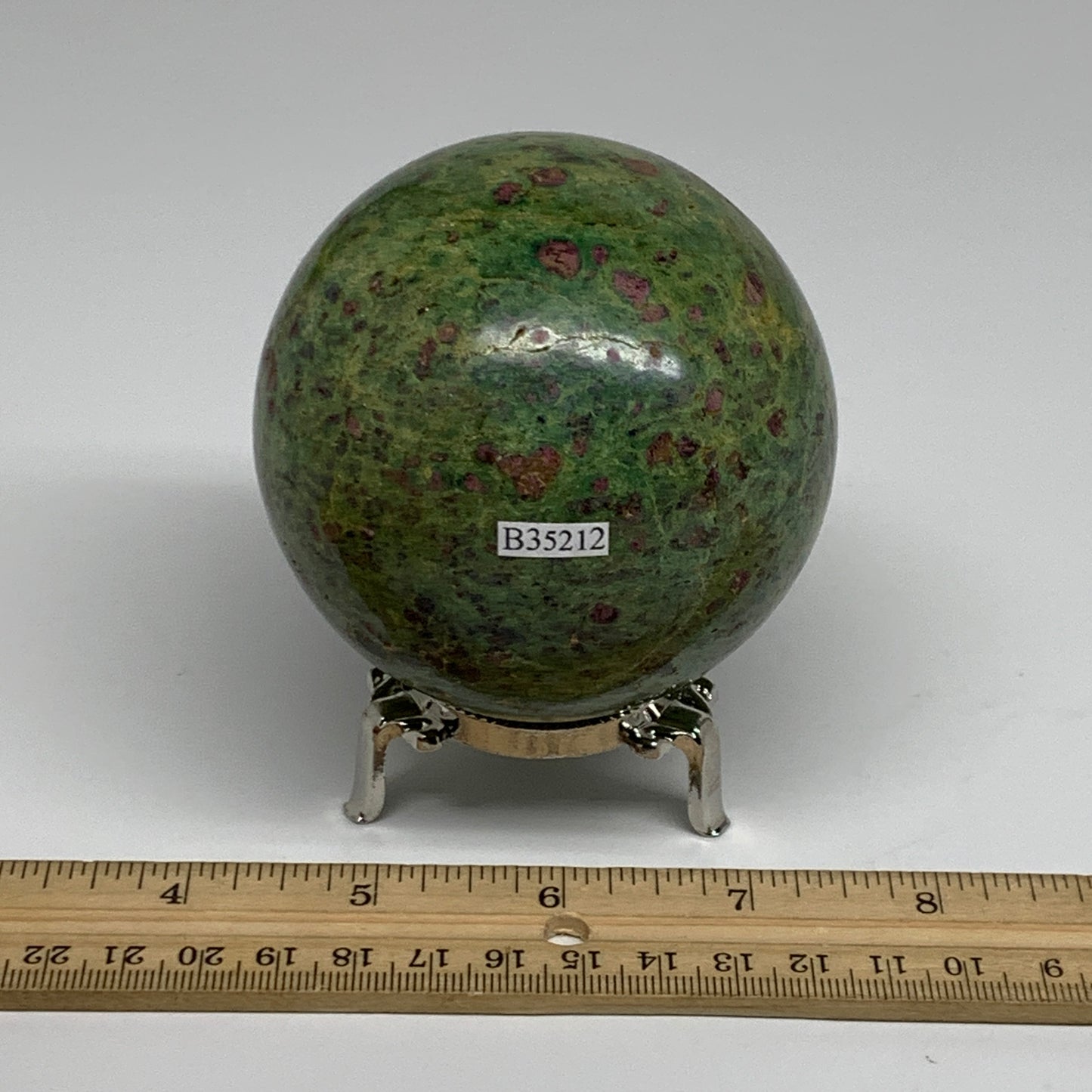 1.6 lbs, 3.1"(79mm), Zoisite with Ruby Sphere Sphere Ball Crystal, B25212