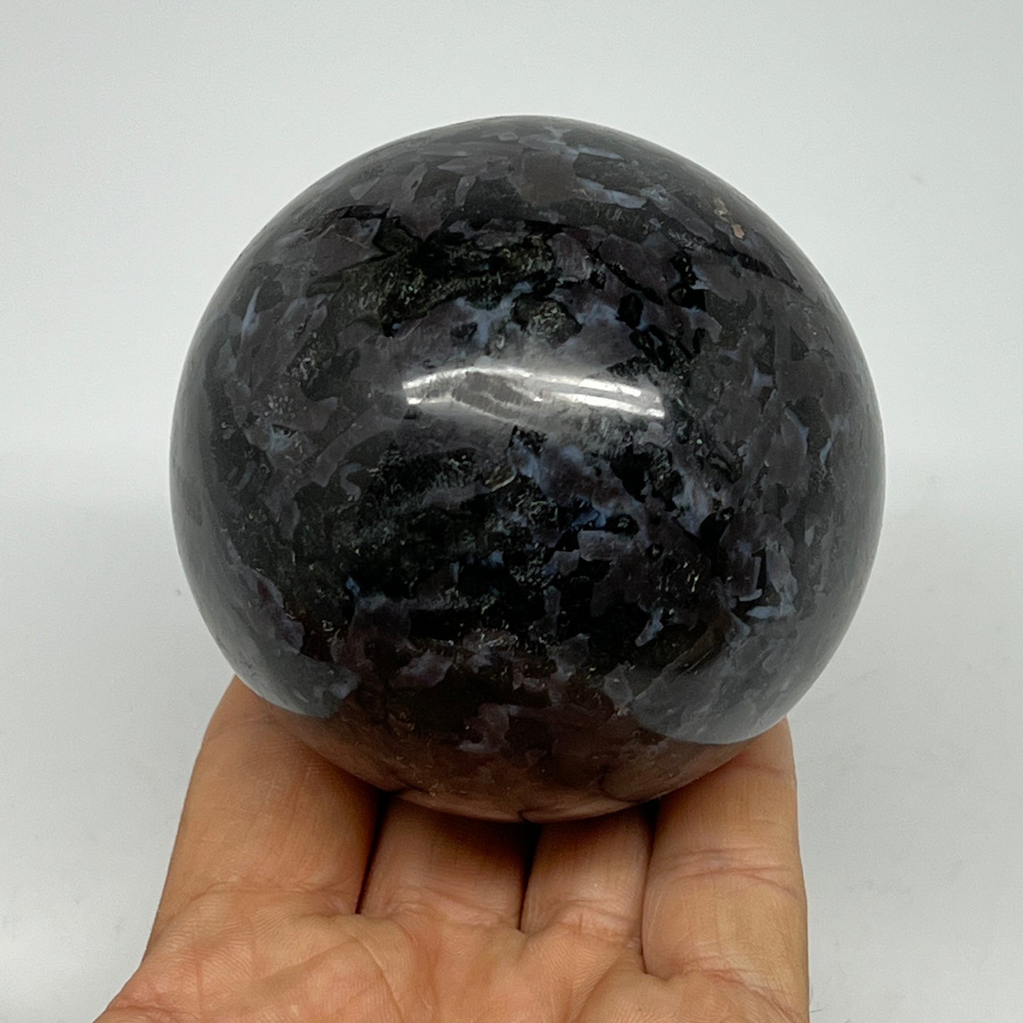 620g,2.9" (74mm) Indigo Gabbro Spheres Merlinite Gemstone @Madagascar,B19807