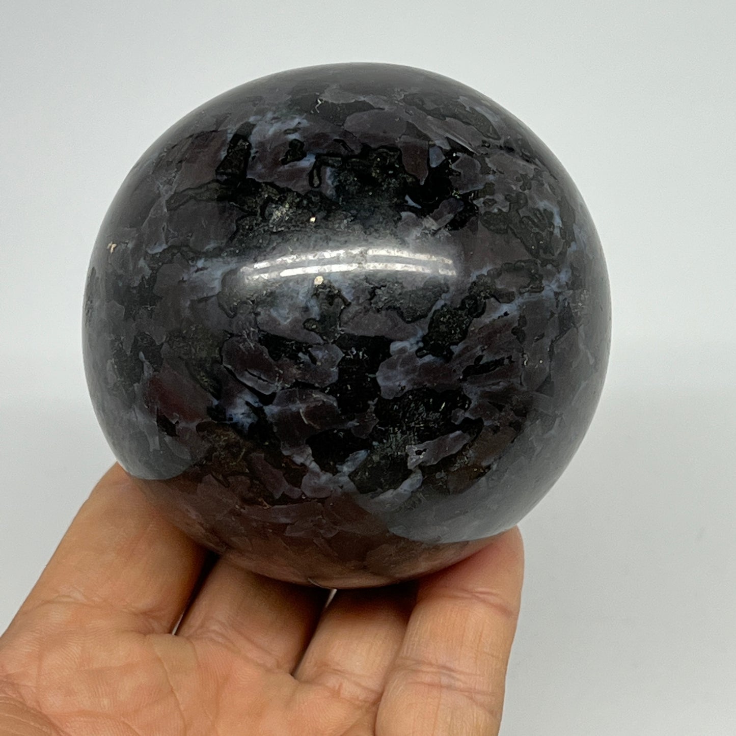 620g,2.9" (74mm) Indigo Gabbro Spheres Merlinite Gemstone @Madagascar,B19807