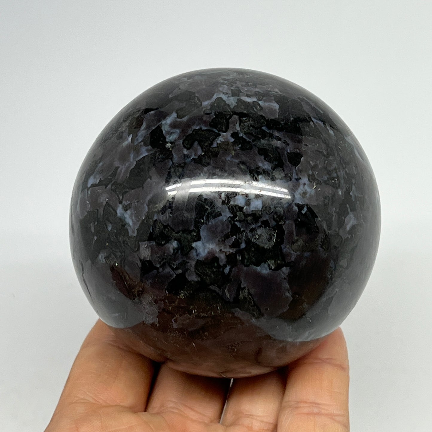 620g,2.9" (74mm) Indigo Gabbro Spheres Merlinite Gemstone @Madagascar,B19807