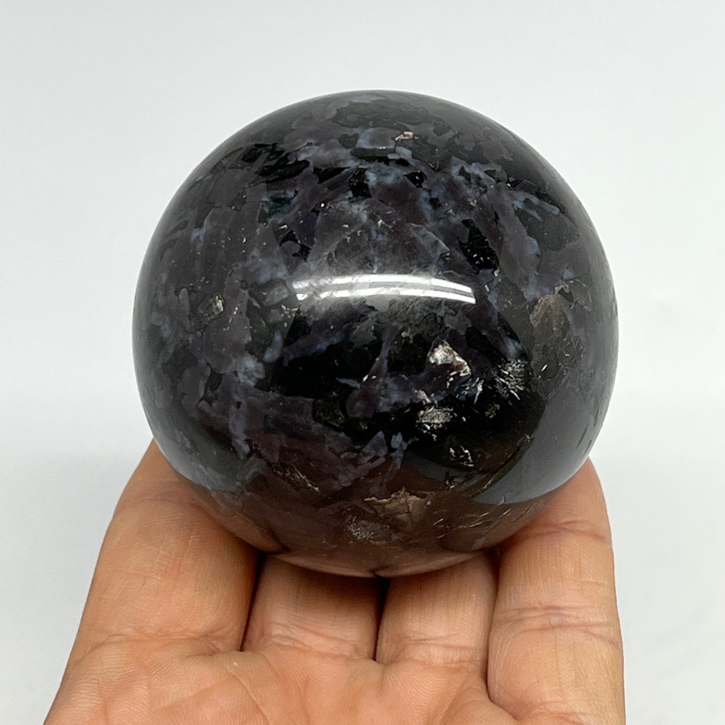 353.8g,2.4" (61mm) Indigo Gabbro Spheres Merlinite Gemstone @Madagascar,B19811