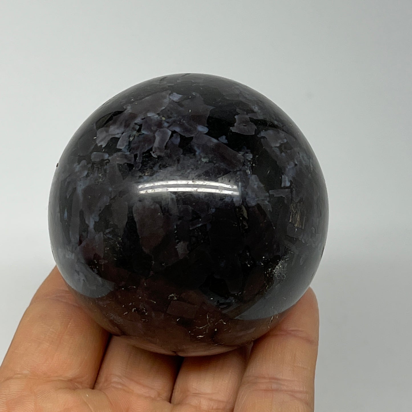 353.8g,2.4" (61mm) Indigo Gabbro Spheres Merlinite Gemstone @Madagascar,B19811