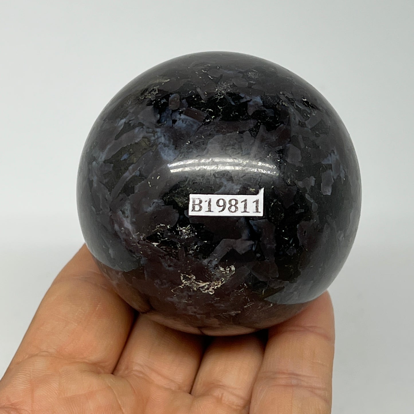 353.8g,2.4" (61mm) Indigo Gabbro Spheres Merlinite Gemstone @Madagascar,B19811