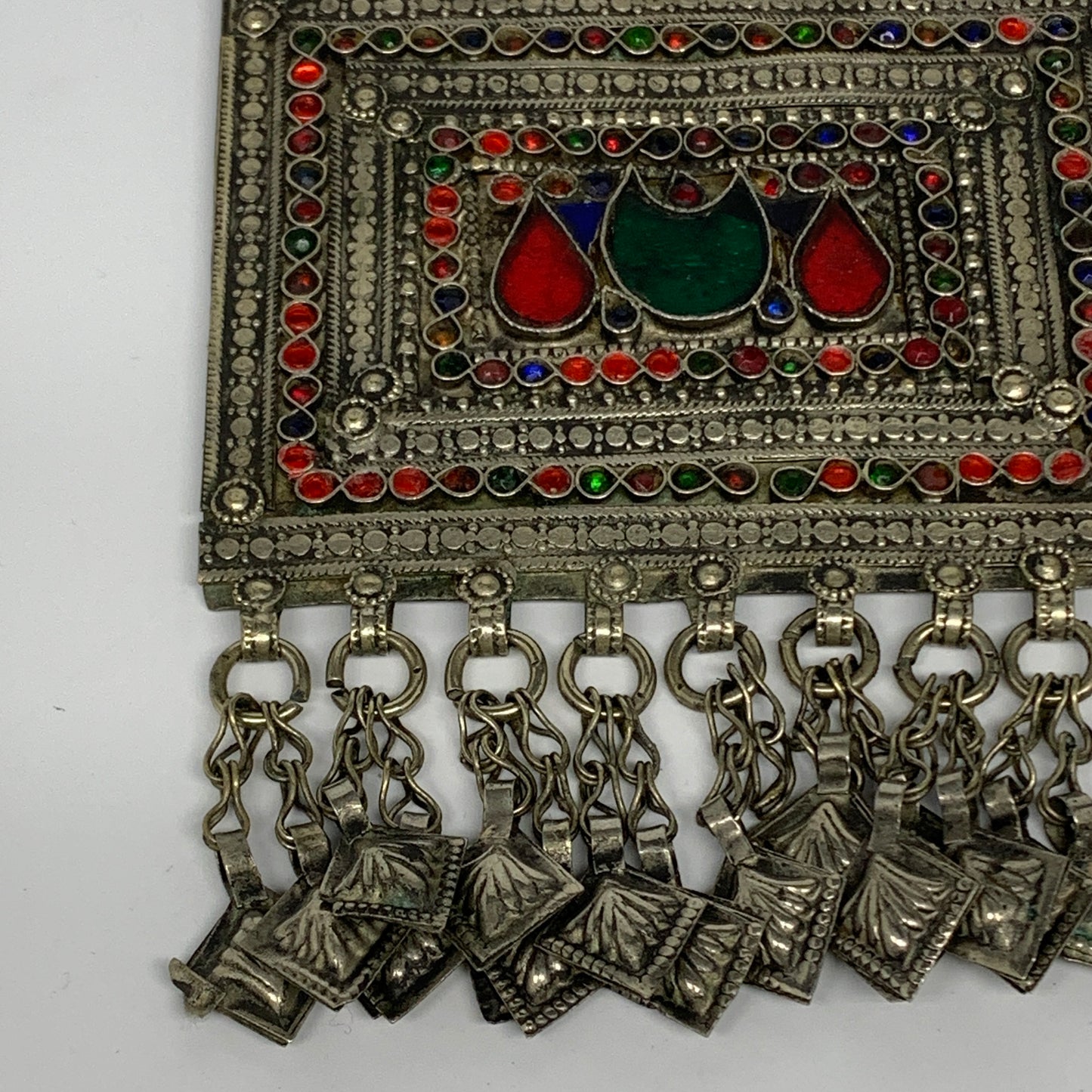 129.8g, 5.75"x4", Kuchi Pendant Large Ethnic Tribal Gypsy, ATS, @Afghanistan,B14