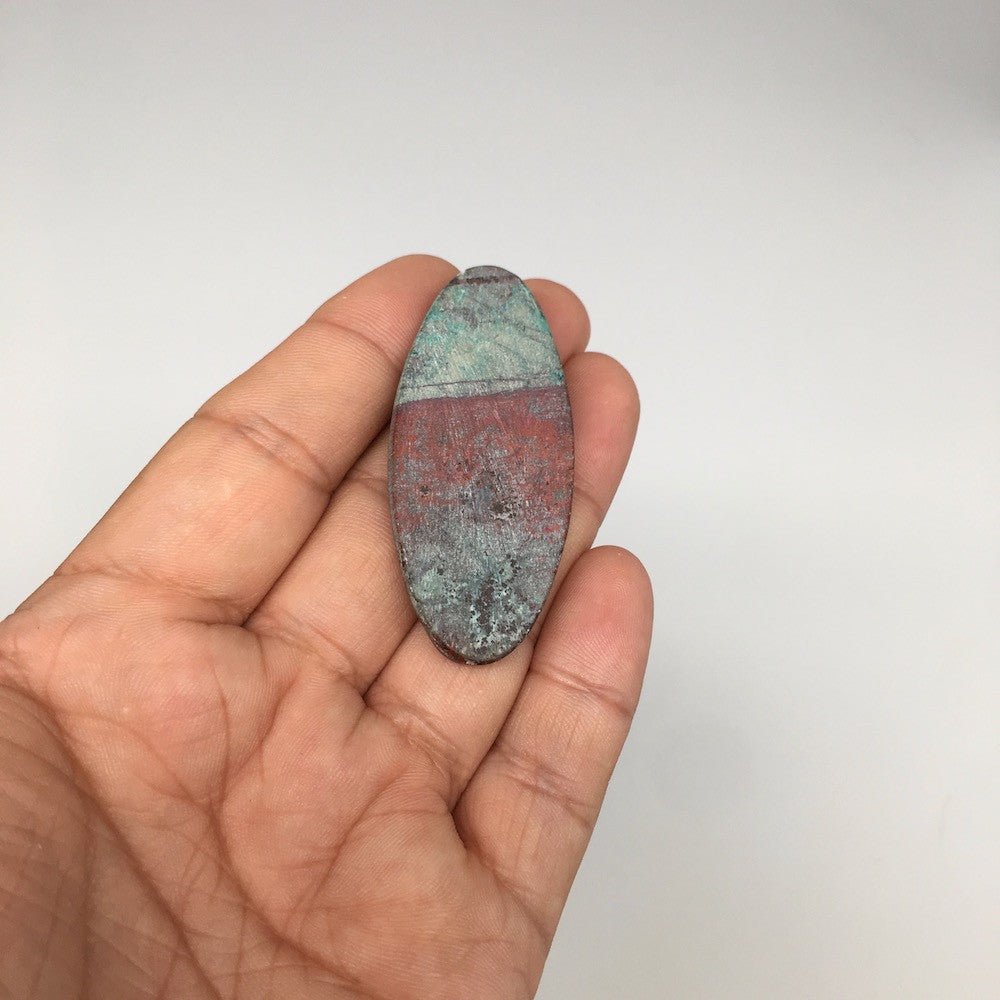 14g, 2.15"x 1" Sonora Sunset Chrysocolla Cuprite Cabochon from Mexico,SC193