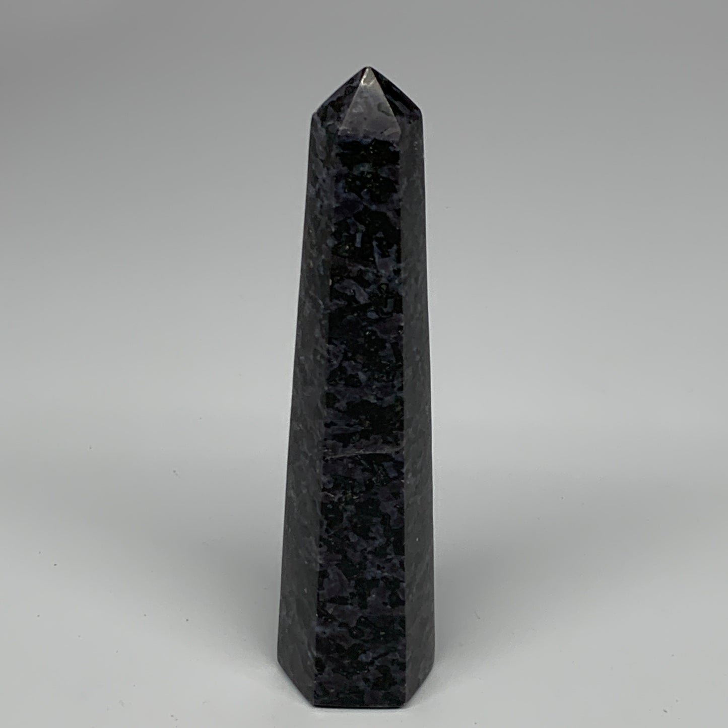 294.4g, 6.3" x 1.5" x 1.3" Indigo Gabro Merlinite Point Tower @Madagascar,B18380