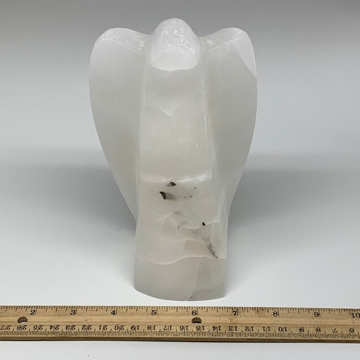 1288g, 7"x3.9"x2.8" White Selenite (Satin Spar) Angel Lamps @Morocco,B9463