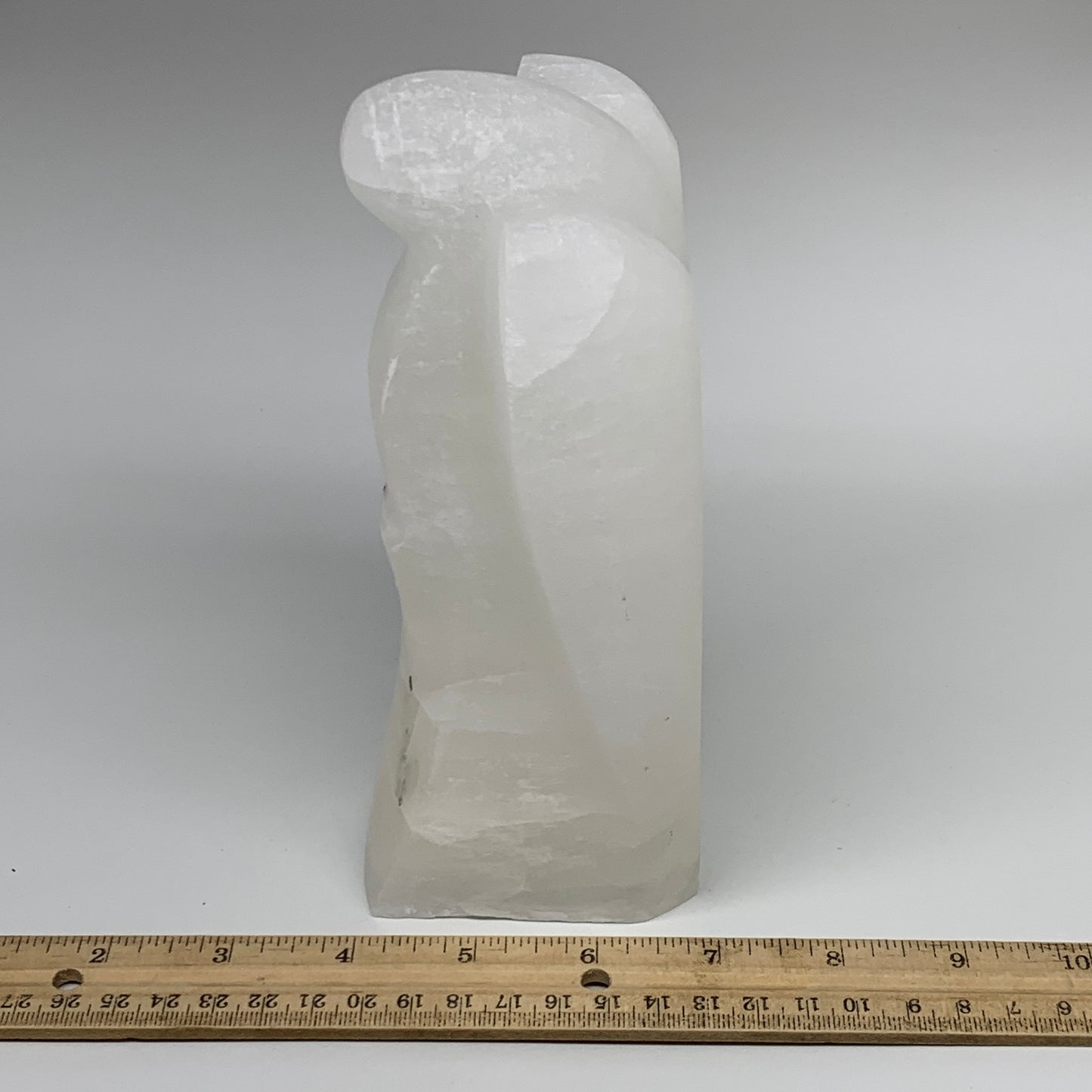 1288g, 7"x3.9"x2.8" White Selenite (Satin Spar) Angel Lamps @Morocco,B9463