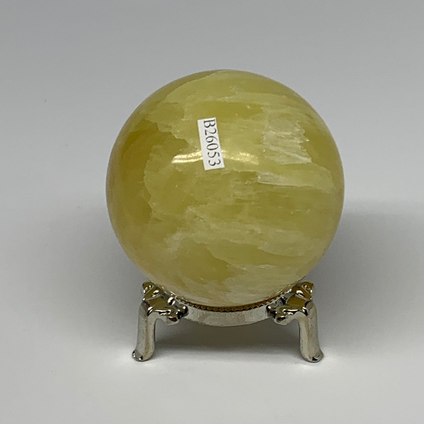 0.94 lbs,2.6"(65mm) Lemon Calcite Sphere Gemstone,Healing Crystal,B26053