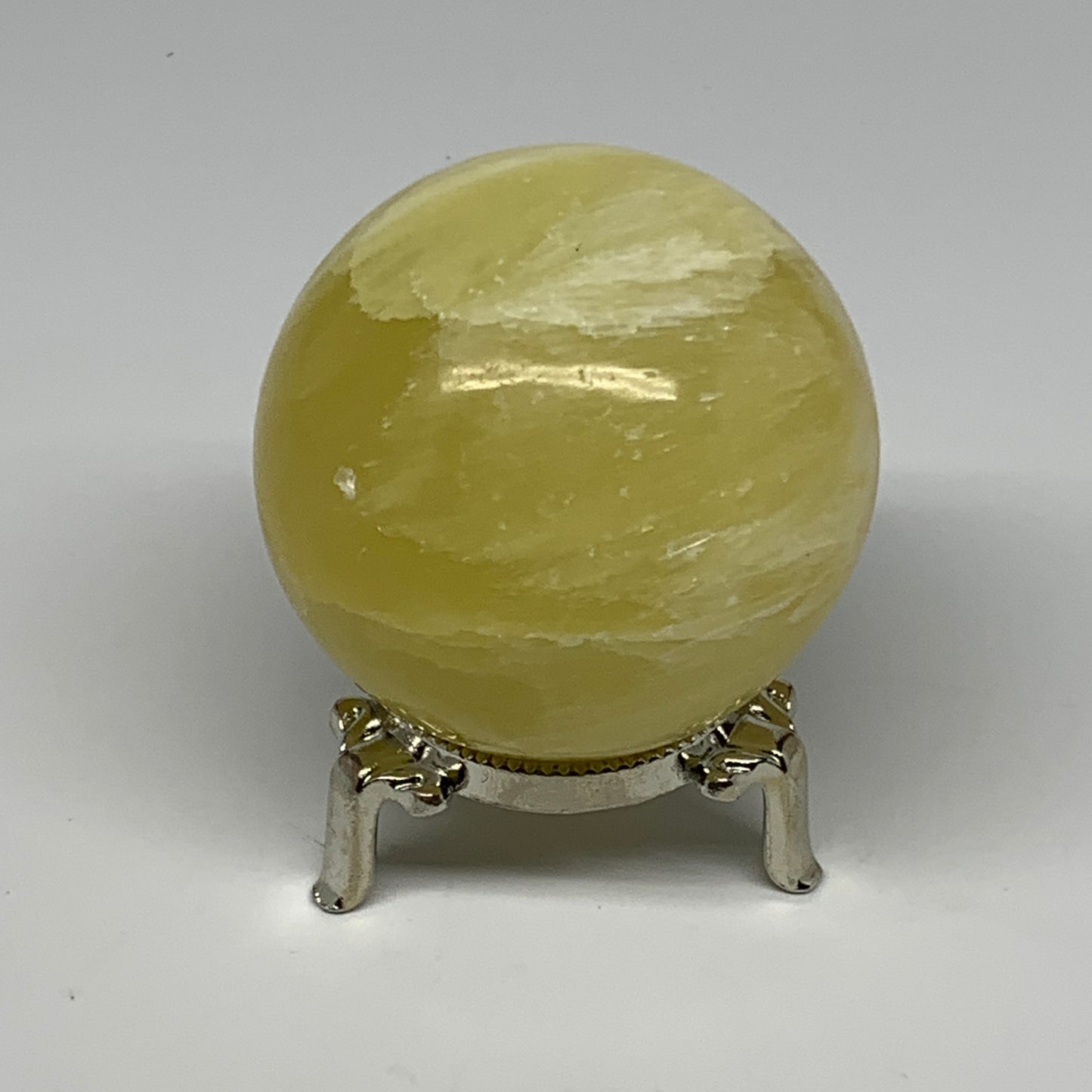 0.85 lbs,2.5"(63mm) Lemon Calcite Sphere Gemstone,Healing Crystal,B26055