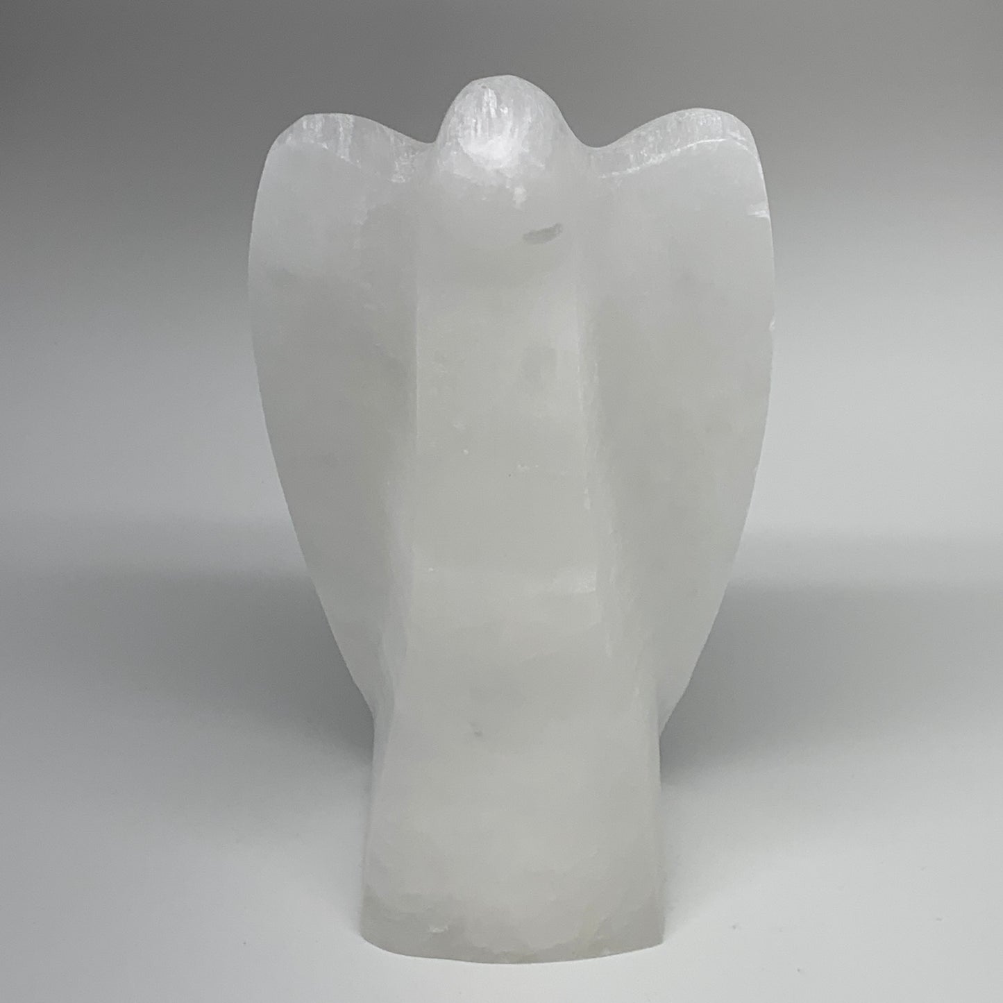 988g, 6.75"x3.7"x2.3" White Selenite (Satin Spar) Angel Lamps @Morocco,B9466