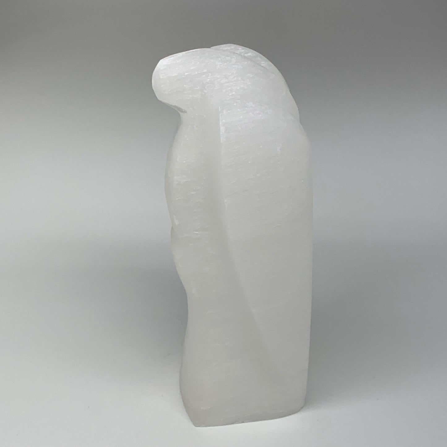 988g, 6.75"x3.7"x2.3" White Selenite (Satin Spar) Angel Lamps @Morocco,B9466