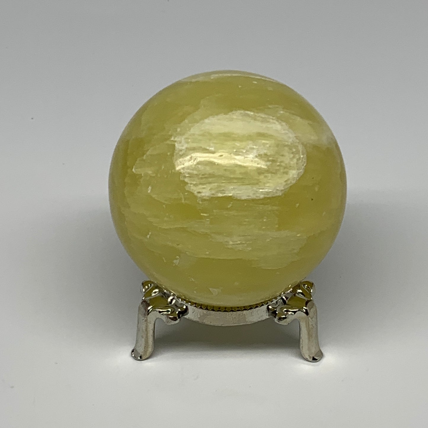 0.925 lbs,2.5"(64mm) Lemon Calcite Sphere Gemstone,Healing Crystal,B26056