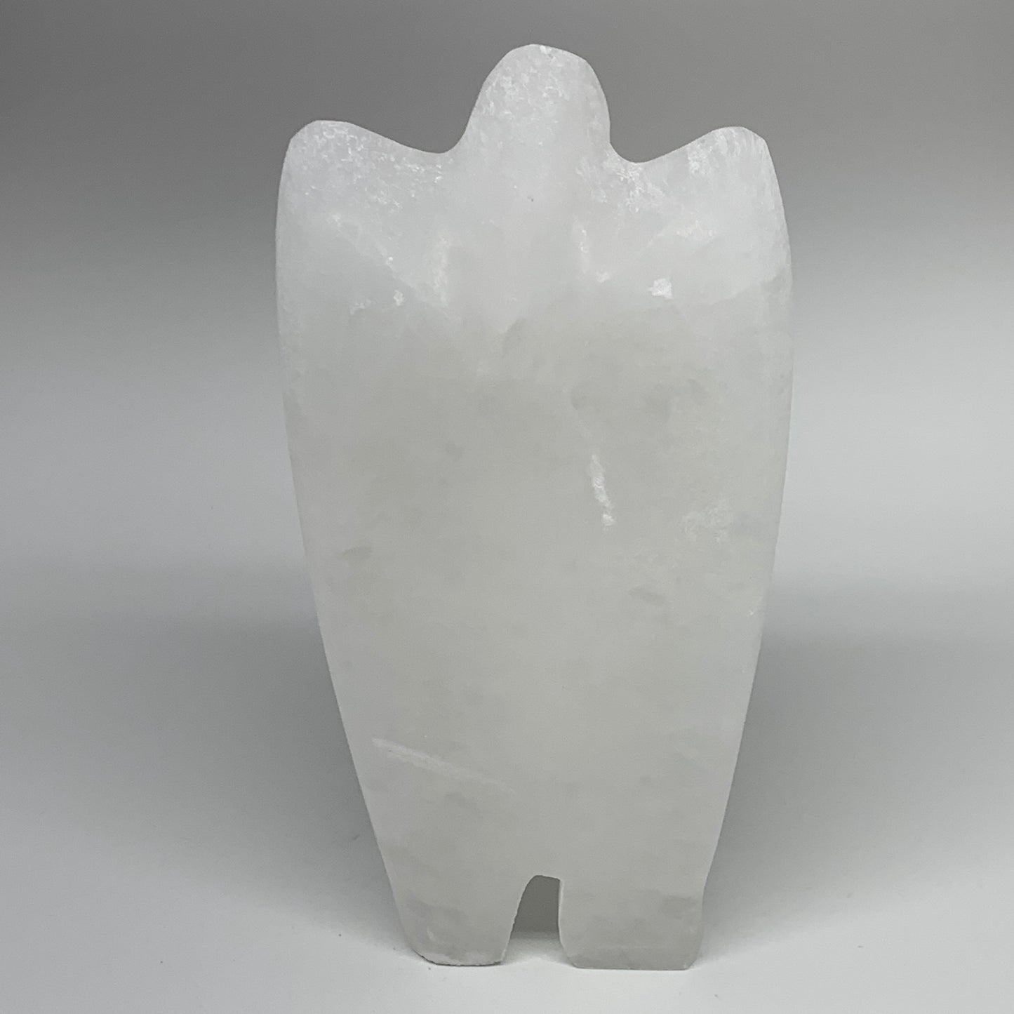 988g, 6.75"x3.7"x2.3" White Selenite (Satin Spar) Angel Lamps @Morocco,B9466