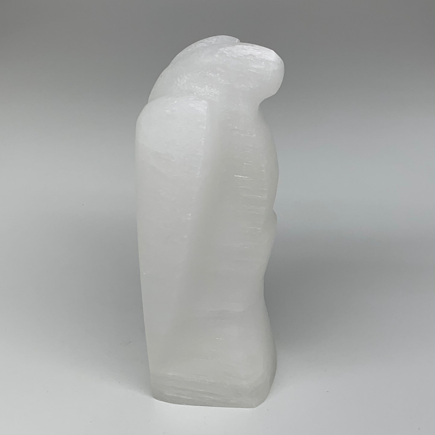 988g, 6.75"x3.7"x2.3" White Selenite (Satin Spar) Angel Lamps @Morocco,B9466