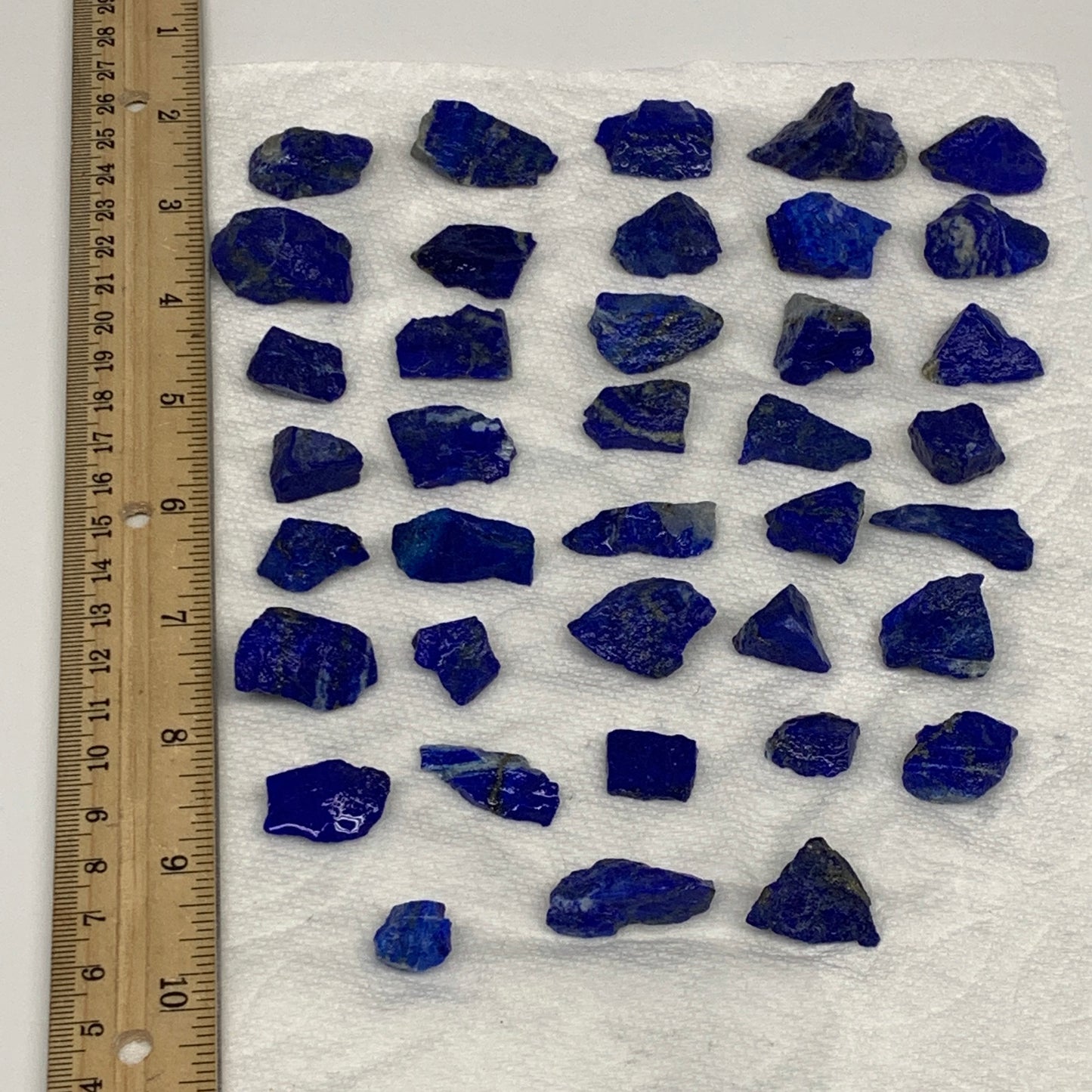 138.4g,38pcs,0.4"-1.2", Small Tiny Chips Rough Lapis Lazuli @Afghanistan,B11988