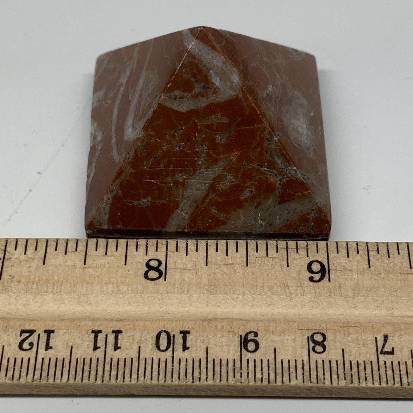 59.1g,1.2"x1.6" Natural Untreated Red Shell Fossils Pyramid Reiki Energy, F1204