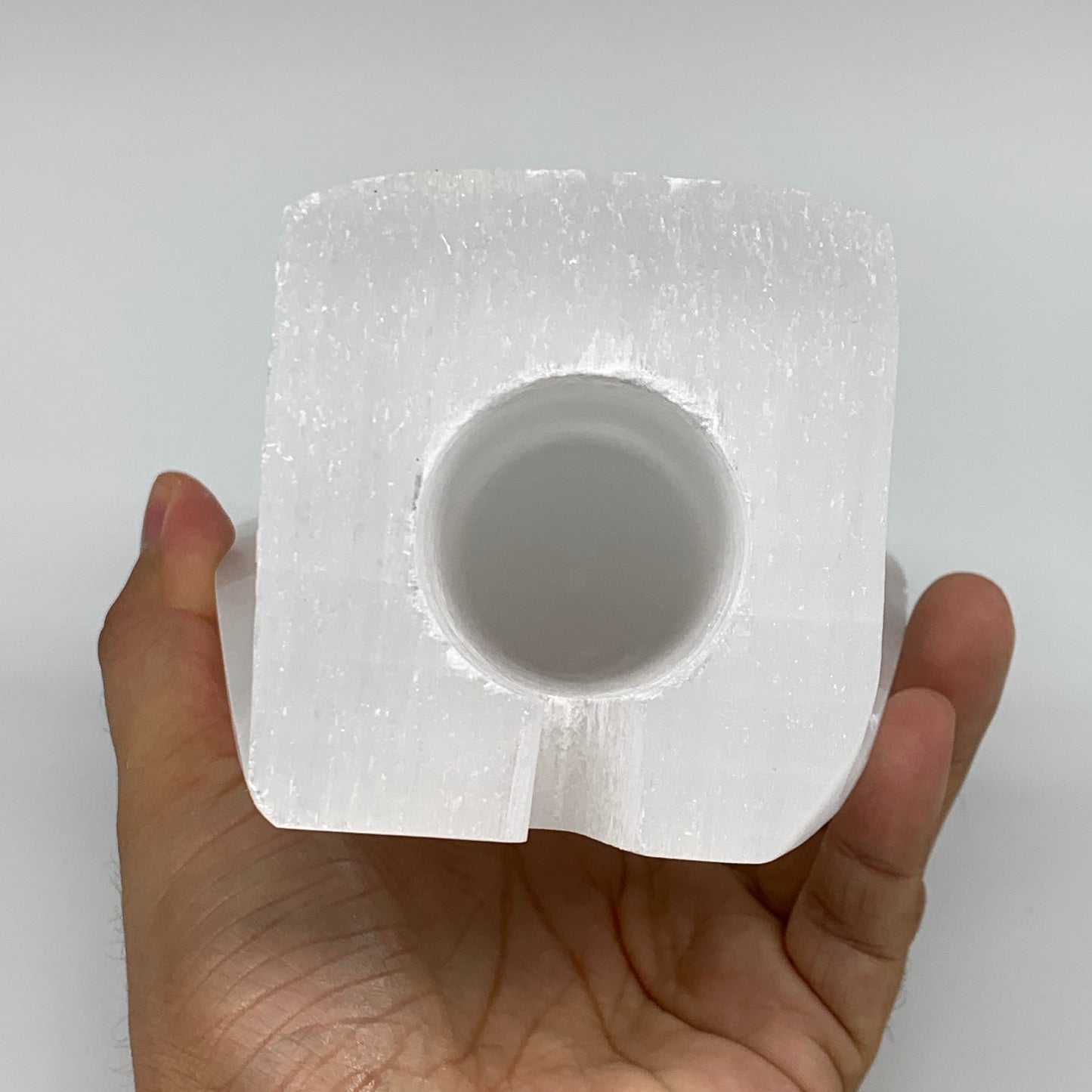 1376g, 7"x4.1"x2.8" White Selenite (Satin Spar) Angel Lamps @Morocco,B9468