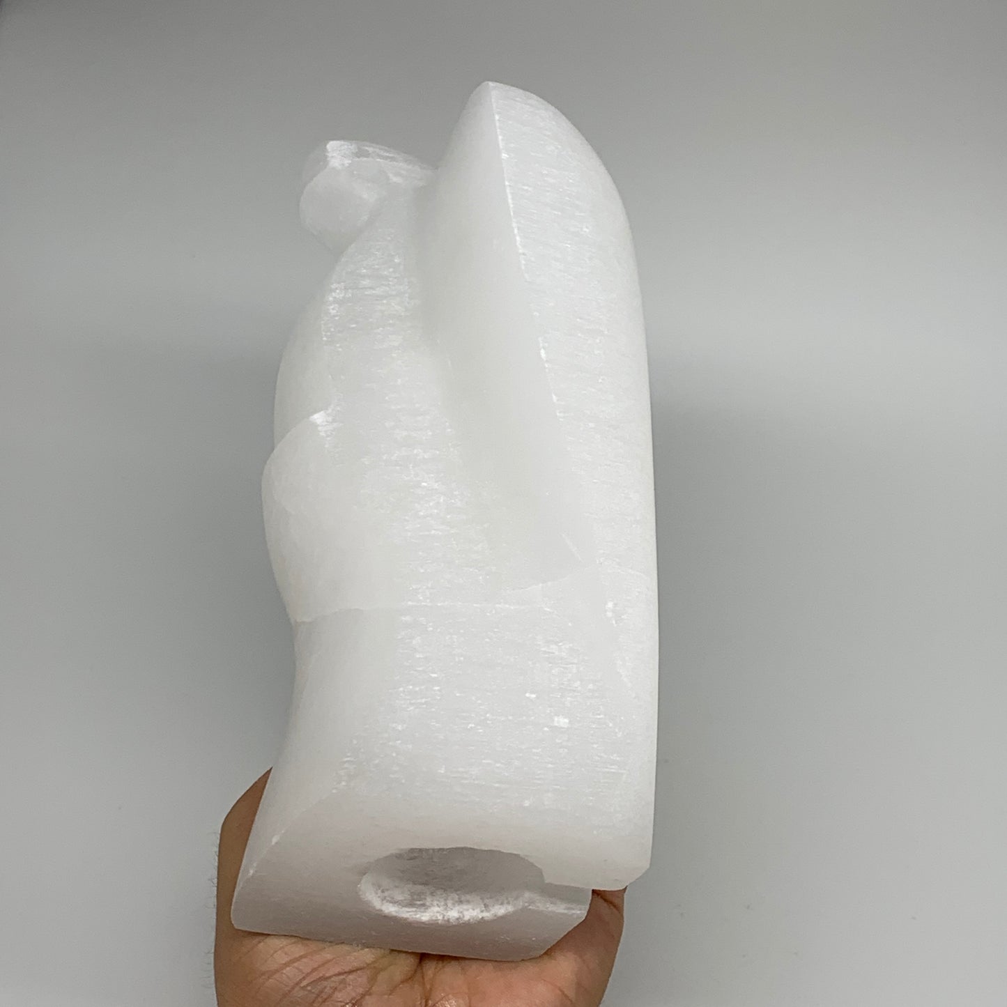 1376g, 7"x4.1"x2.8" White Selenite (Satin Spar) Angel Lamps @Morocco,B9468