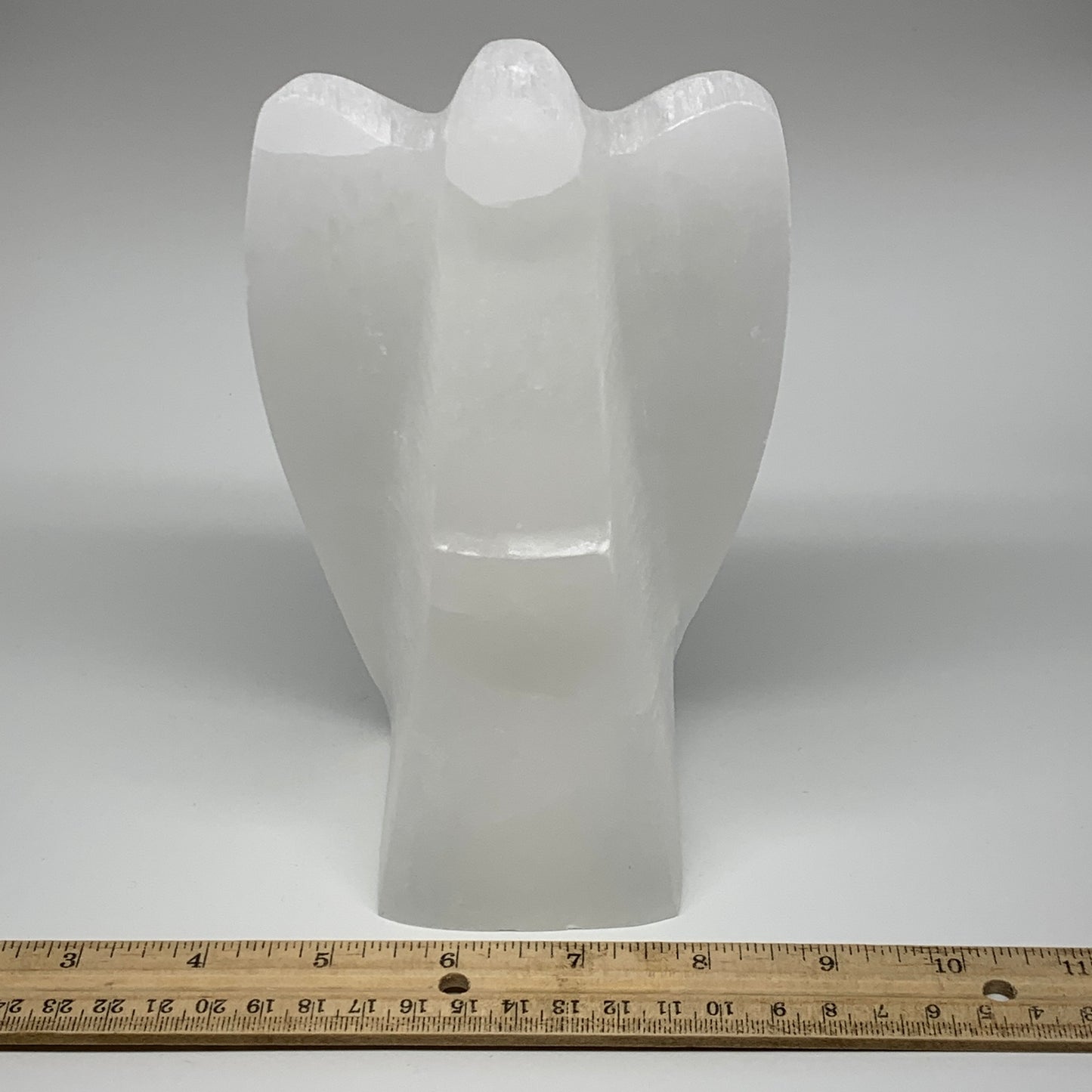 1376g, 7"x4.1"x2.8" White Selenite (Satin Spar) Angel Lamps @Morocco,B9468