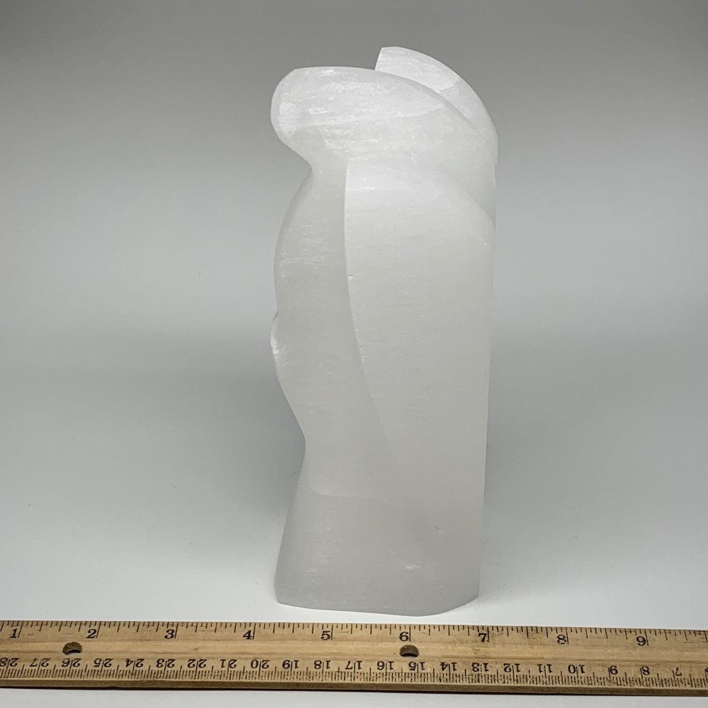 1376g, 7"x4.1"x2.8" White Selenite (Satin Spar) Angel Lamps @Morocco,B9468