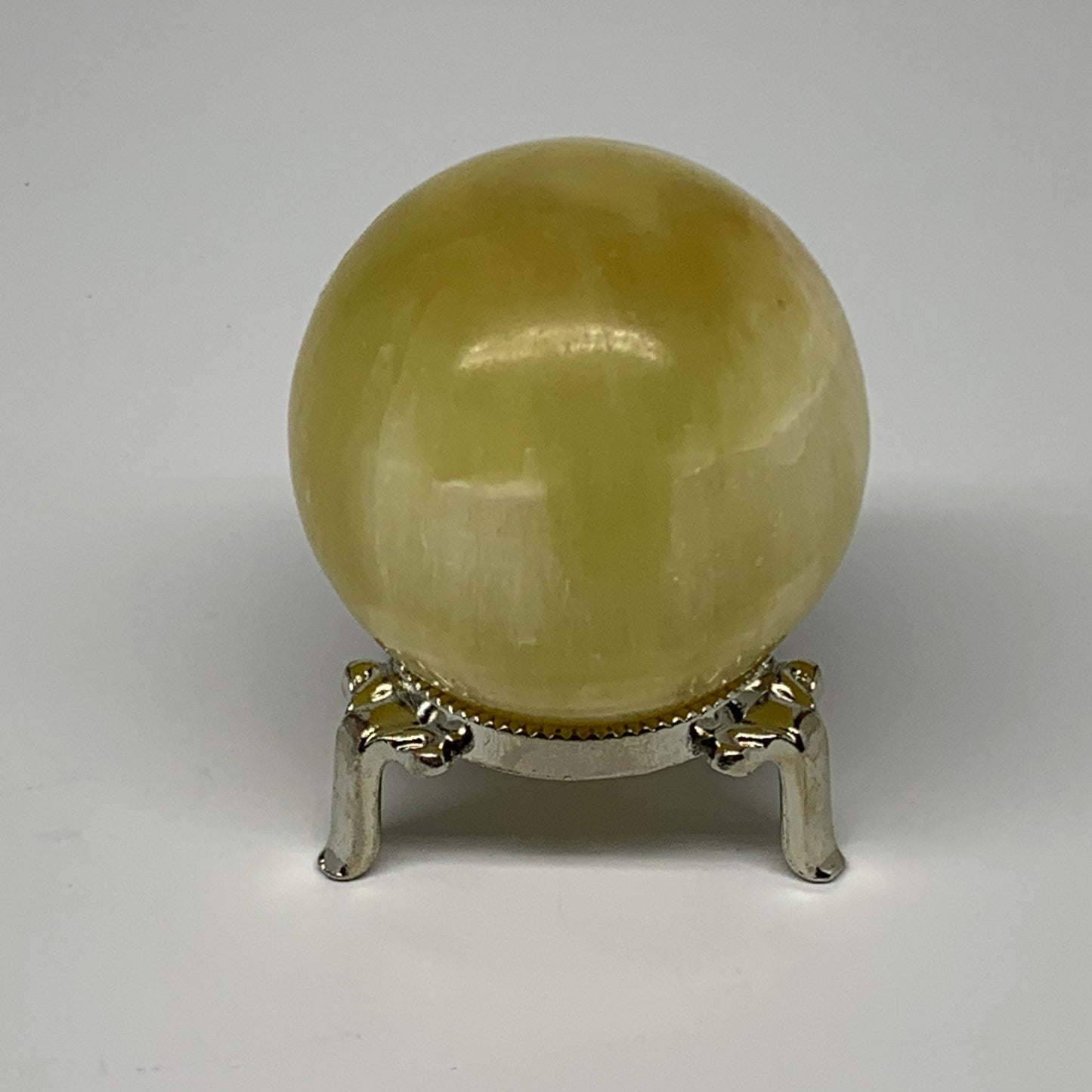 0.67 lbs,2.3"(58mm) Lemon Calcite Sphere Gemstone,Healing Crystal,B26059