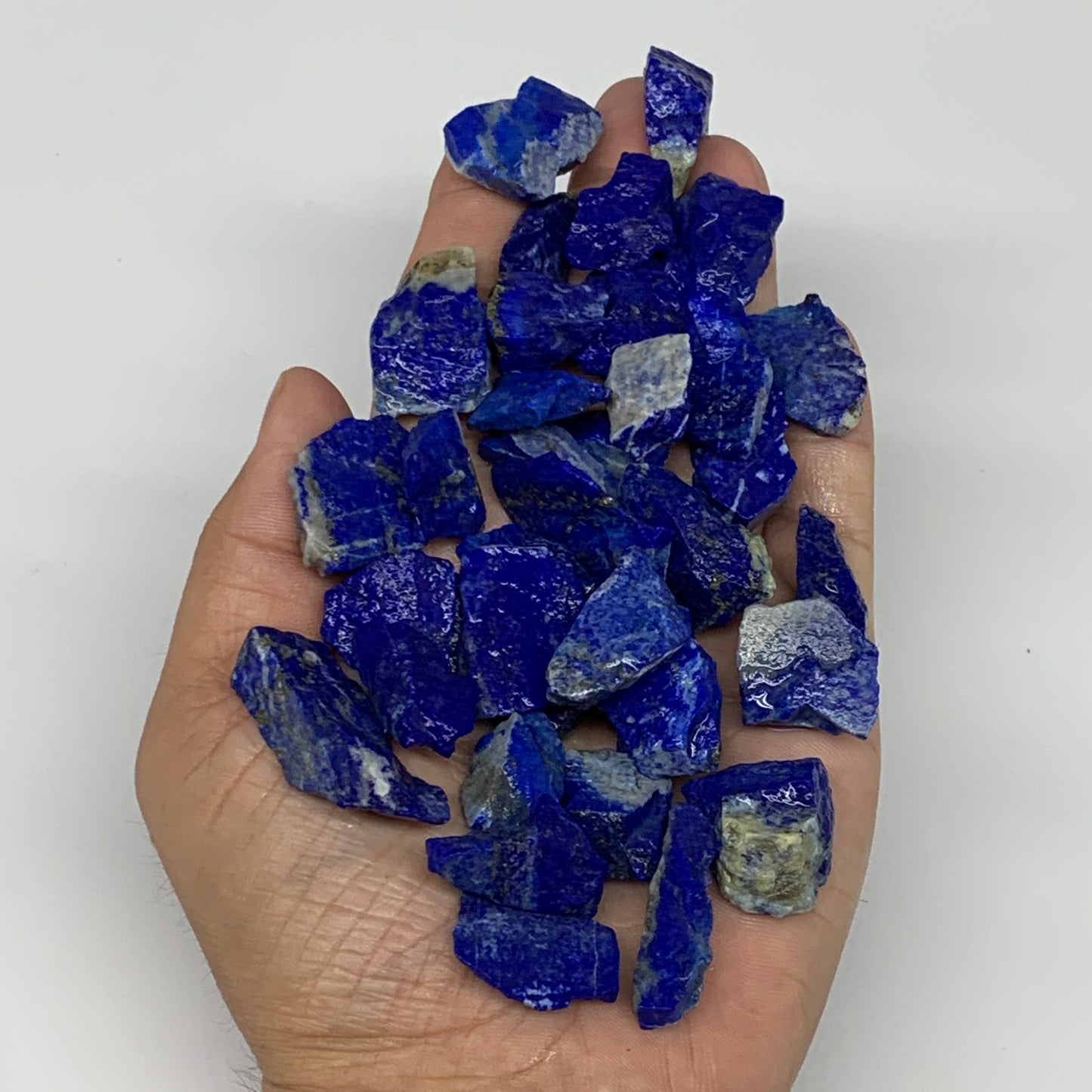 132.5g,37pcs,0.6"-1.3", Small Tiny Chips Rough Lapis Lazuli @Afghanistan,B11990