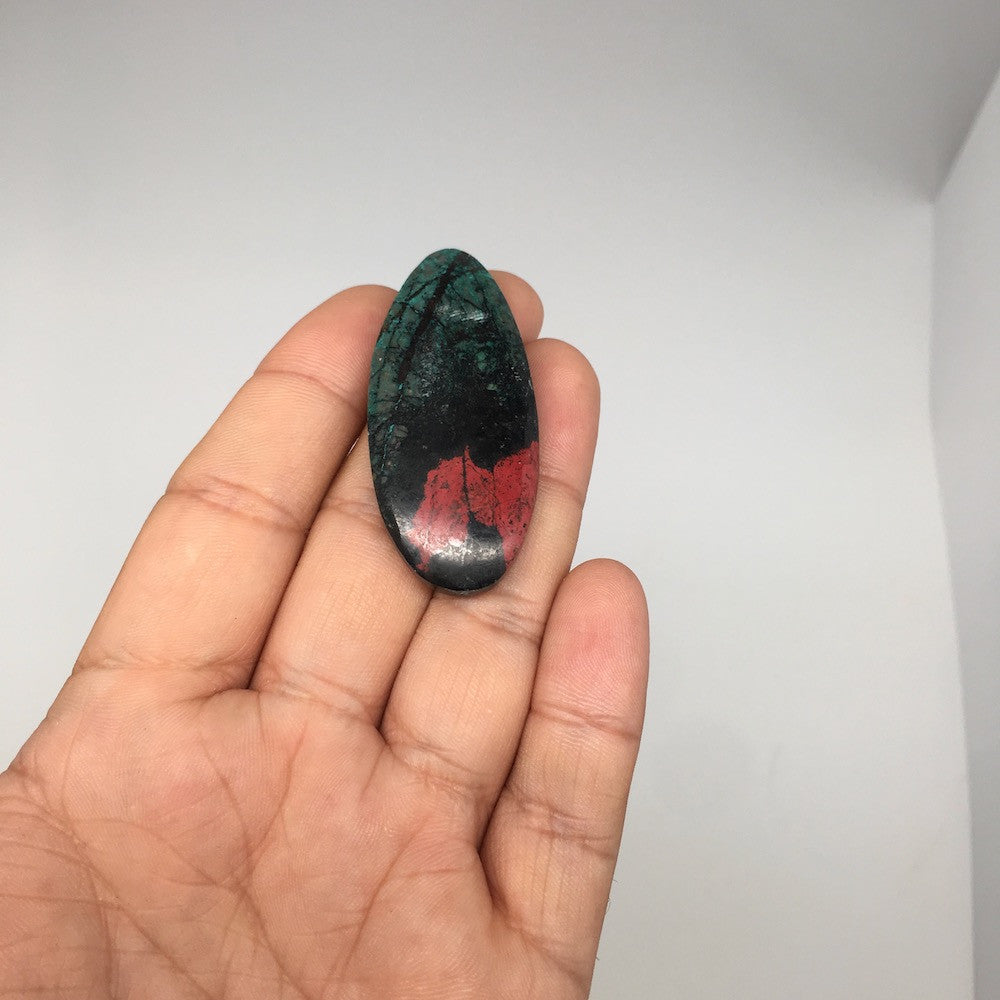 17.4g, 2"x 0.9" Sonora Sunset Chrysocolla Cuprite Cabochon from Mexico,SC211