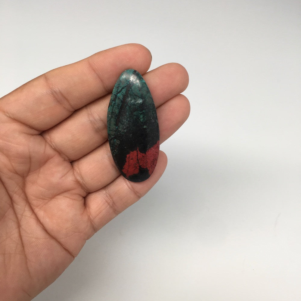 17.4g, 2"x 0.9" Sonora Sunset Chrysocolla Cuprite Cabochon from Mexico,SC211