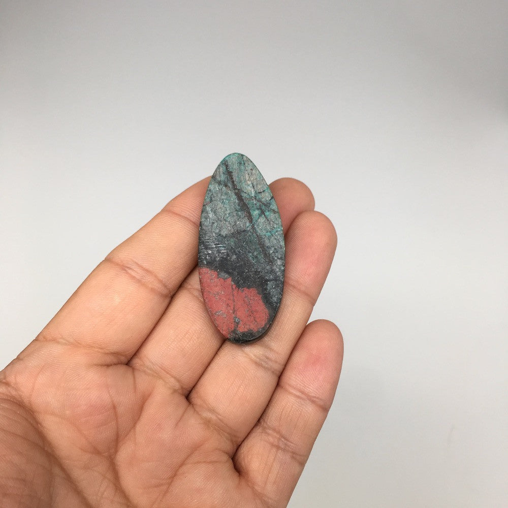 17.4g, 2"x 0.9" Sonora Sunset Chrysocolla Cuprite Cabochon from Mexico,SC211