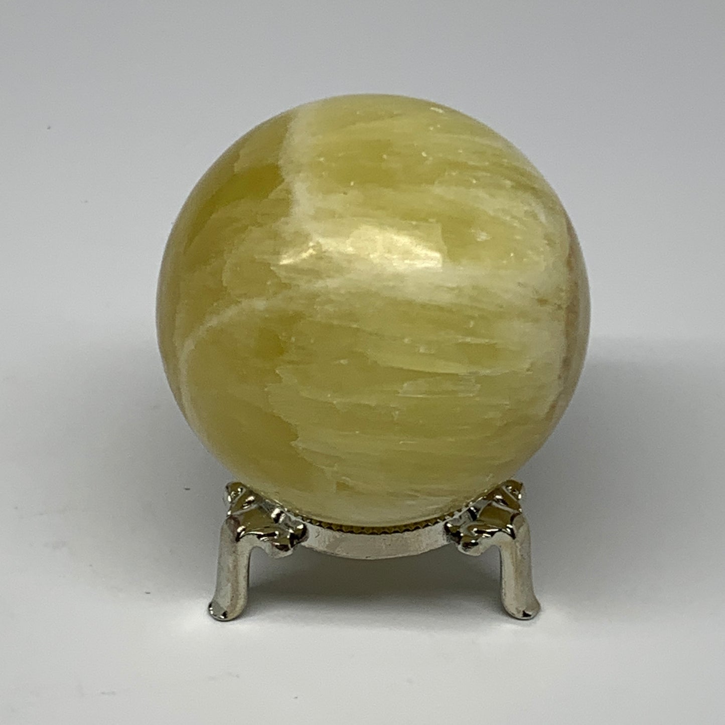 1.08 lbs,2.7"(68mm) Lemon Calcite Sphere Gemstone,Healing Crystal,B26061