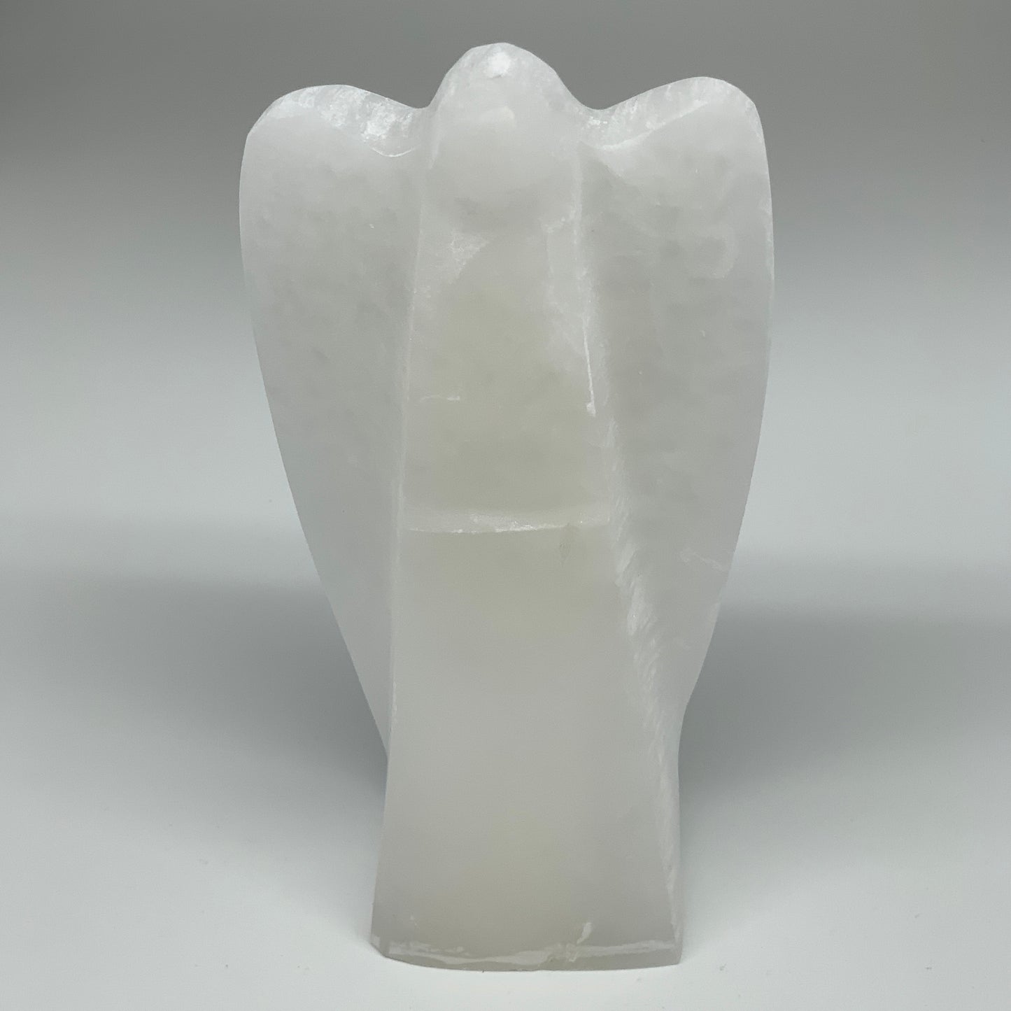 1002g, 7"x3.6"x2.1" White Selenite (Satin Spar) Angel Lamps @Morocco,B9472