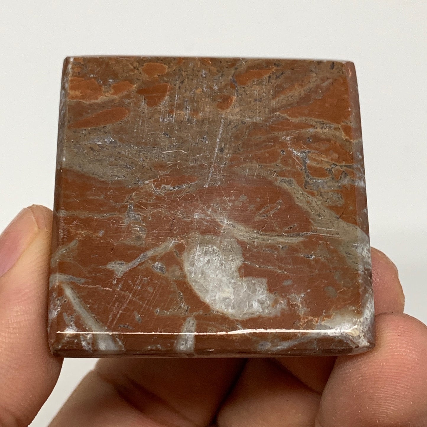 62.3g,1.2"x1.7" Natural Untreated Red Shell Fossils Pyramid Reiki Energy, F1212