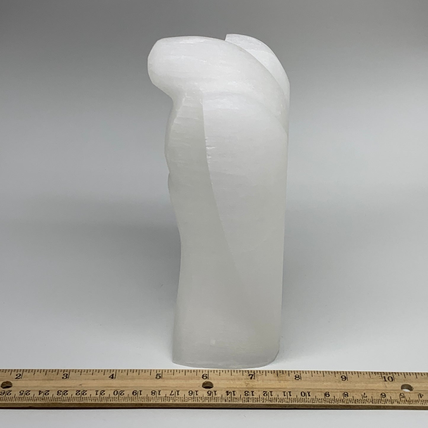 1324g, 7"x4.1"x2.5" White Selenite (Satin Spar) Angel Lamps @Morocco,B9473