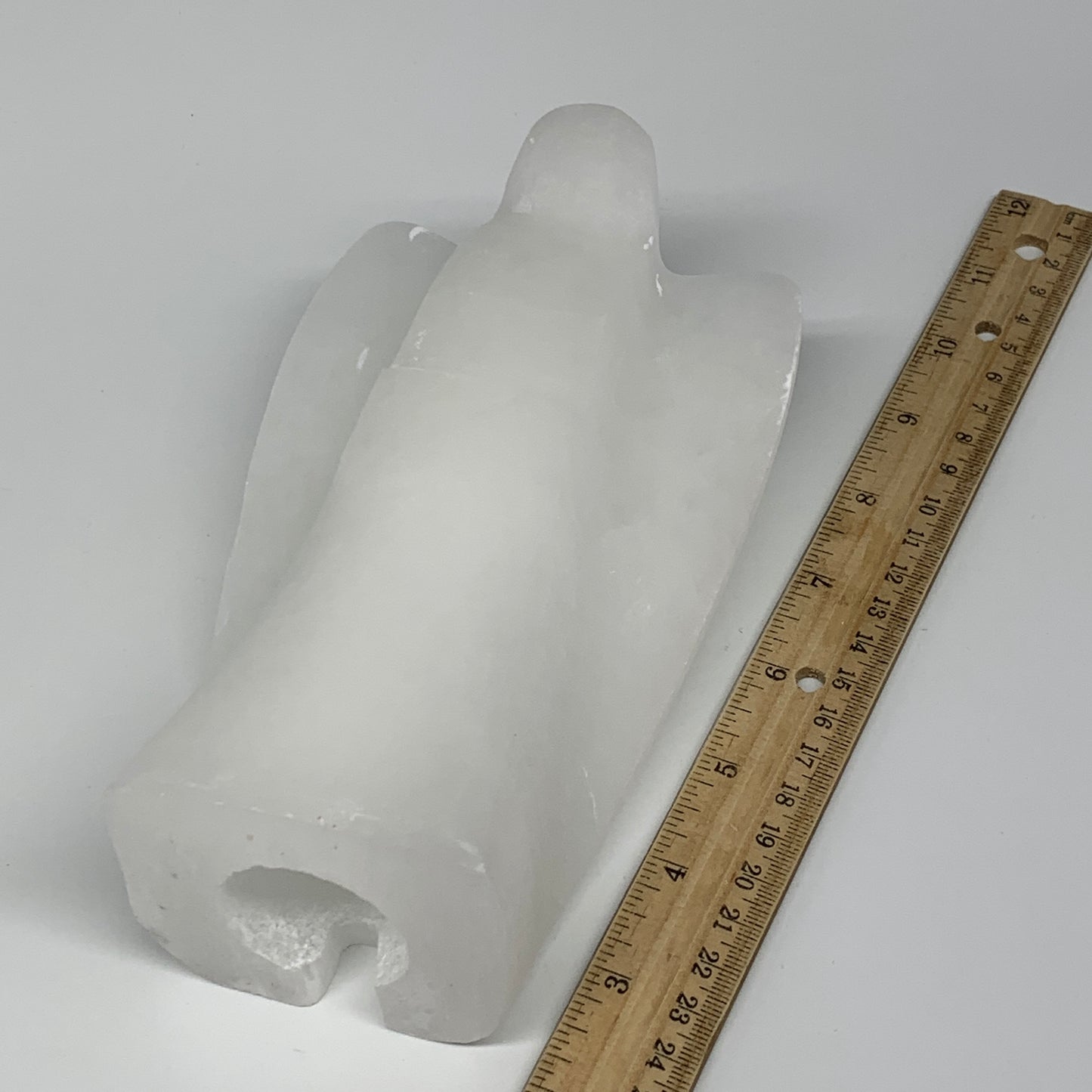 1324g, 7"x4.1"x2.5" White Selenite (Satin Spar) Angel Lamps @Morocco,B9473