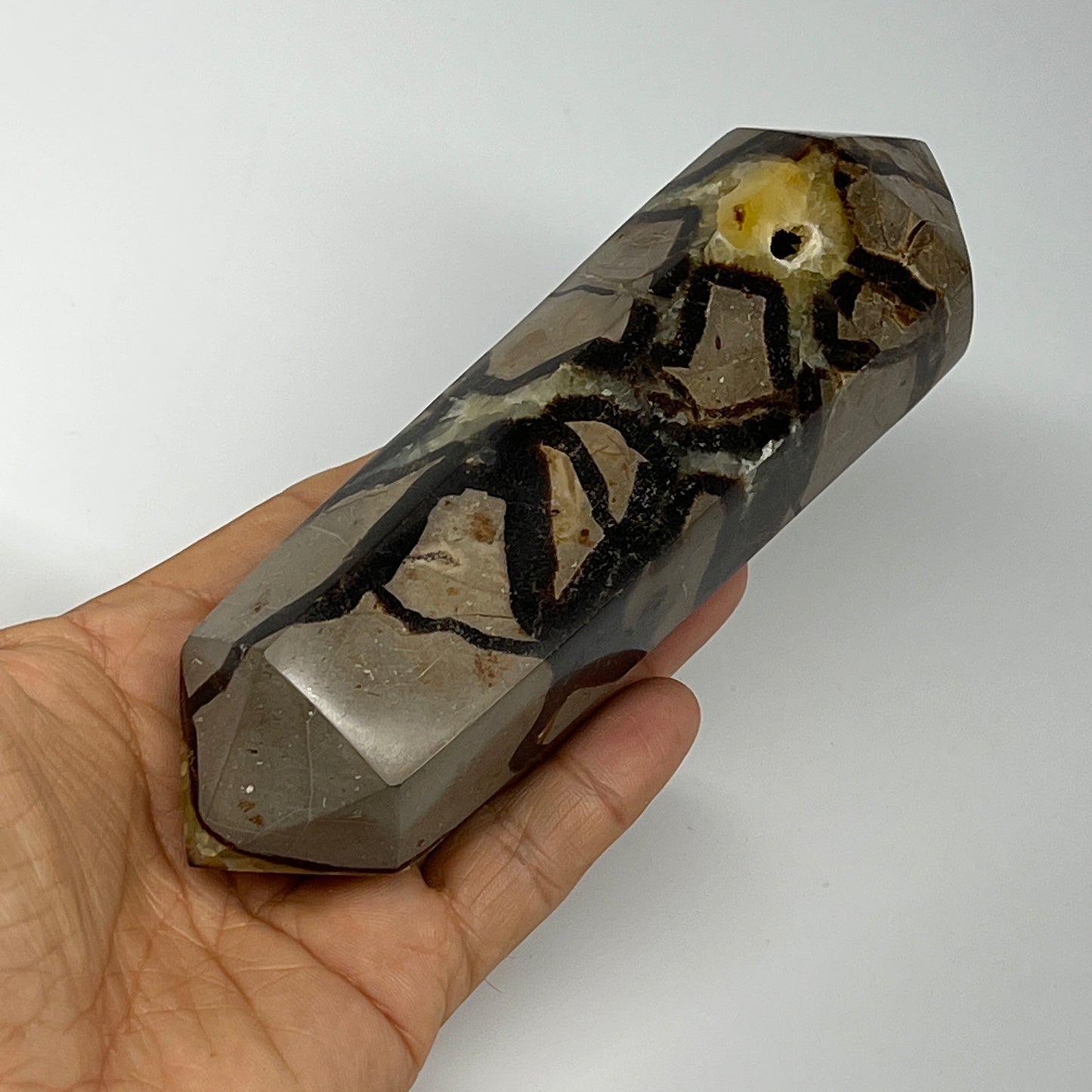 448.9g,5.9"x1.8"x1.6"Natural Septarian Double Point Crystal @Madagascar, B19835