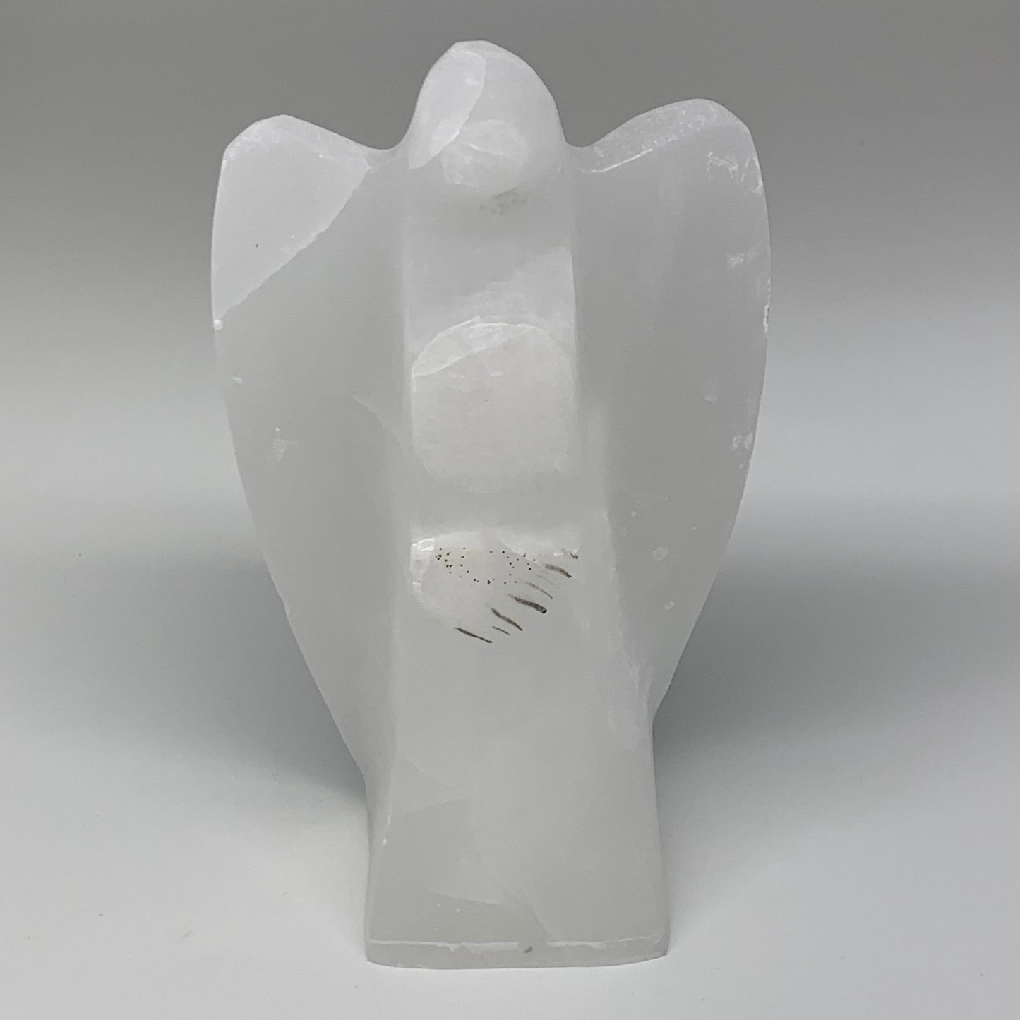 904g,7"x3.9"x1.9" White Selenite (Satin Spar) Angel Lamps @Morocco,B9478