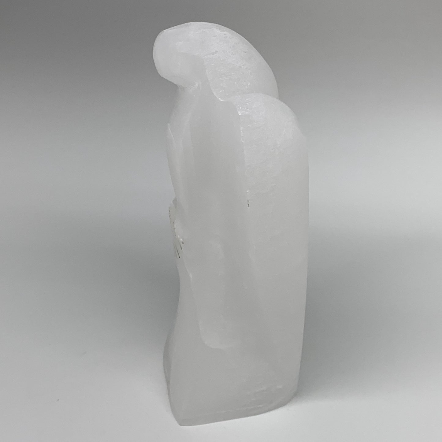 904g,7"x3.9"x1.9" White Selenite (Satin Spar) Angel Lamps @Morocco,B9478