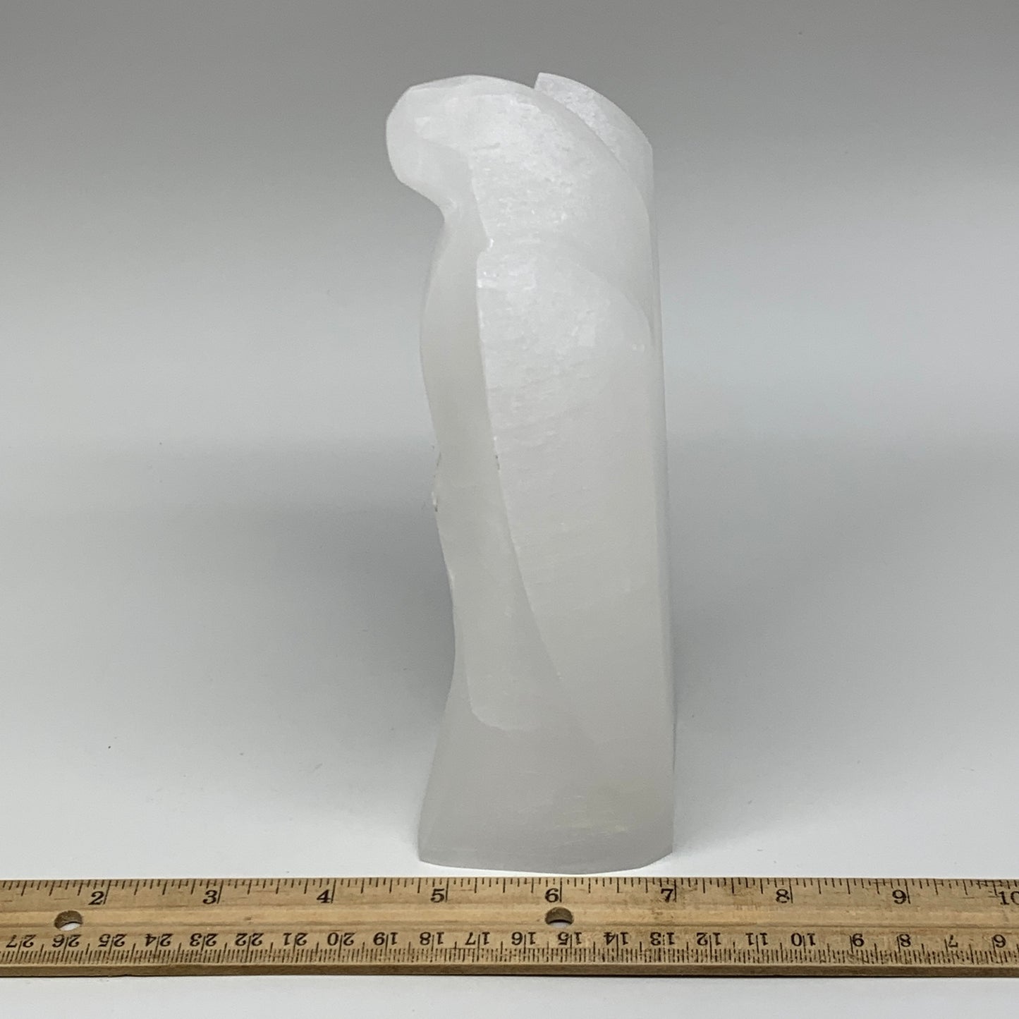 904g,7"x3.9"x1.9" White Selenite (Satin Spar) Angel Lamps @Morocco,B9478