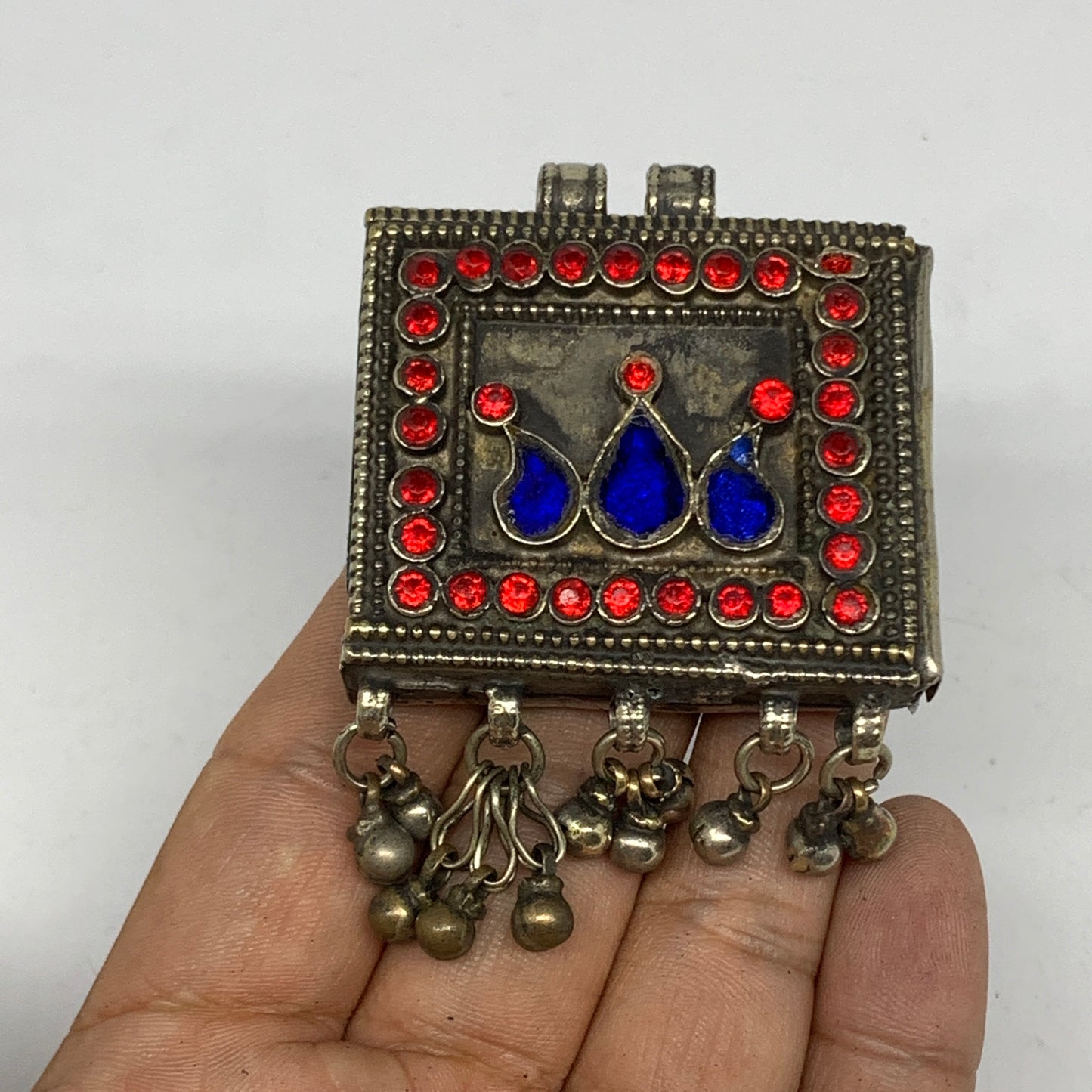 49.g, 2.5"x2"x0.7", Kuchi Pendant Locket Ethnic Tribal Gypsy, ATS, @Afghanistan,