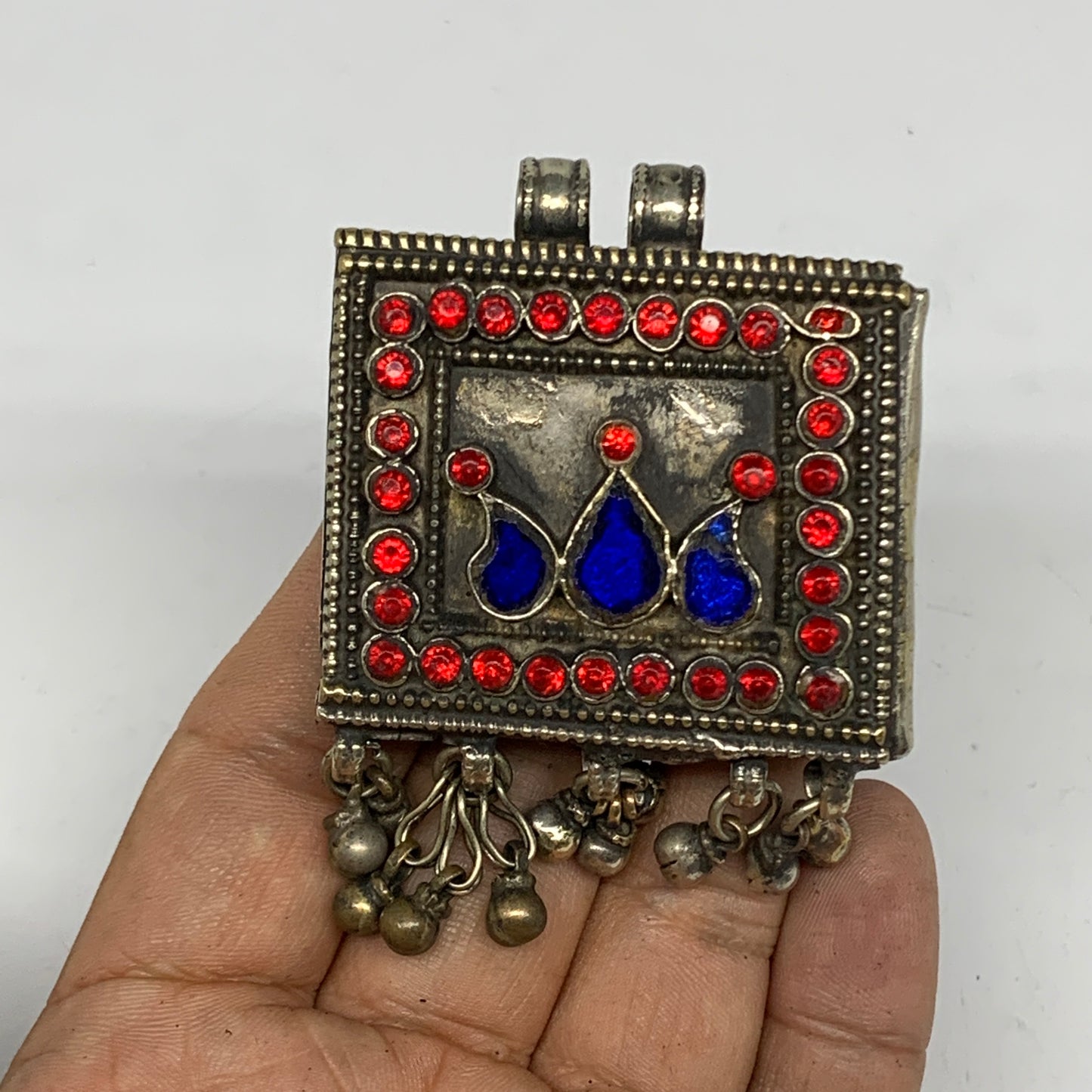 49.g, 2.5"x2"x0.7", Kuchi Pendant Locket Ethnic Tribal Gypsy, ATS, @Afghanistan,