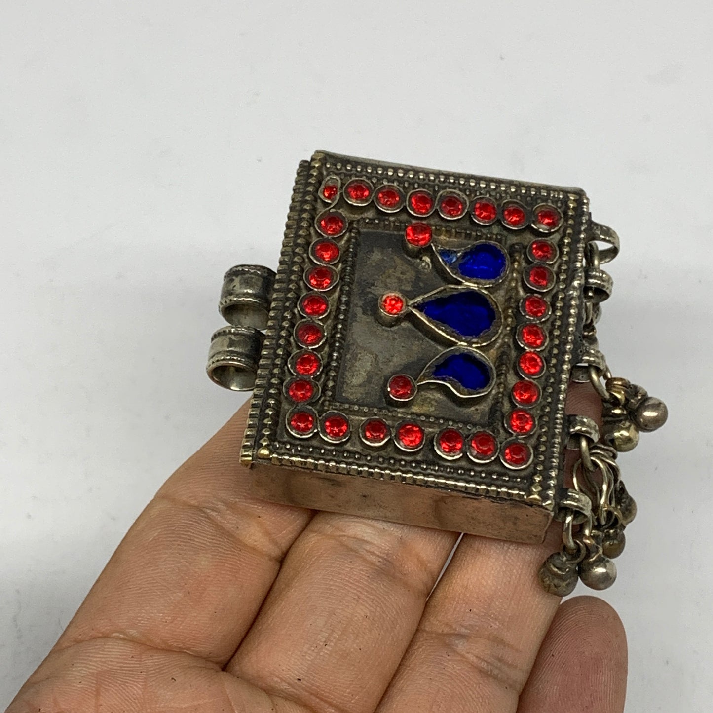 49.g, 2.5"x2"x0.7", Kuchi Pendant Locket Ethnic Tribal Gypsy, ATS, @Afghanistan,