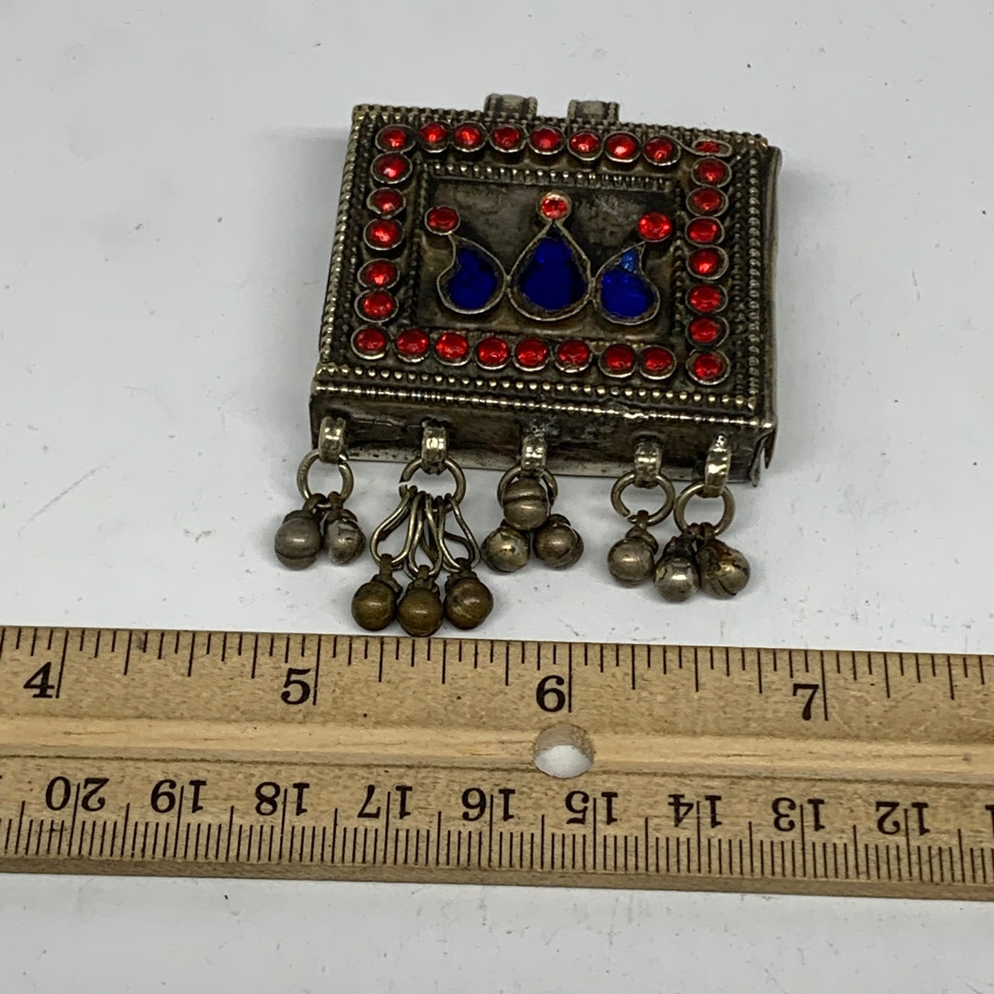 49.g, 2.5"x2"x0.7", Kuchi Pendant Locket Ethnic Tribal Gypsy, ATS, @Afghanistan,